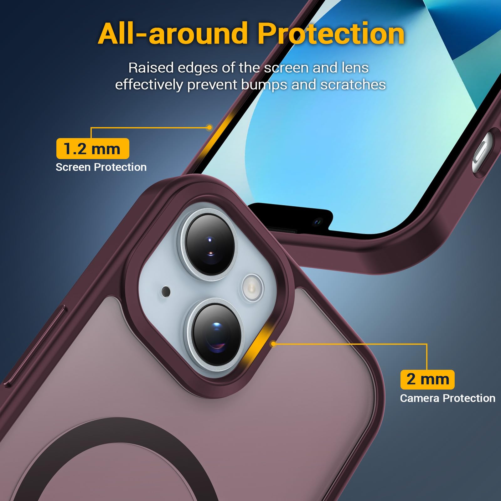 Jaroco For Iphone 13 Case/Iphone 14 Case [Compatible With Magsafe] [Military Grade Drop Protection] [Anti Fingerprint] [Anti Scr