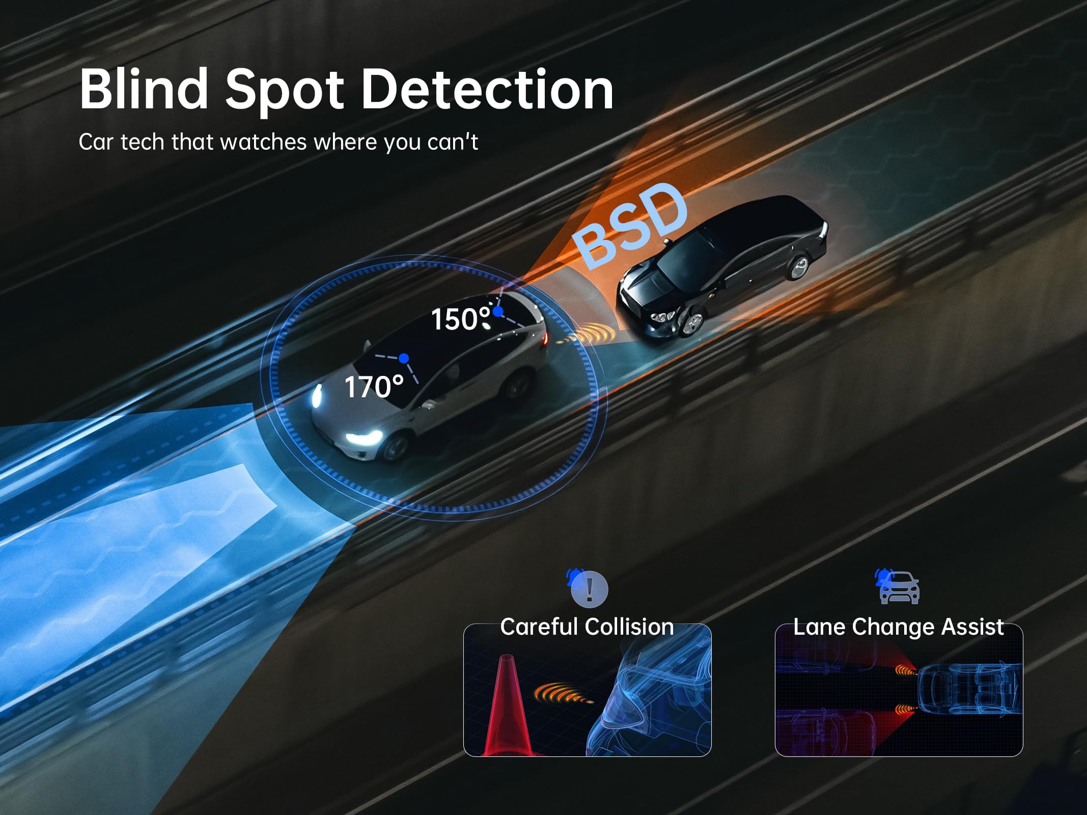 Pelsee P10 2.5K Rear View Mirror Camera, 10'' Mirror Dash Cam Smart Driving Assistant W/Adas And Bsd, Front And Rear Camera For