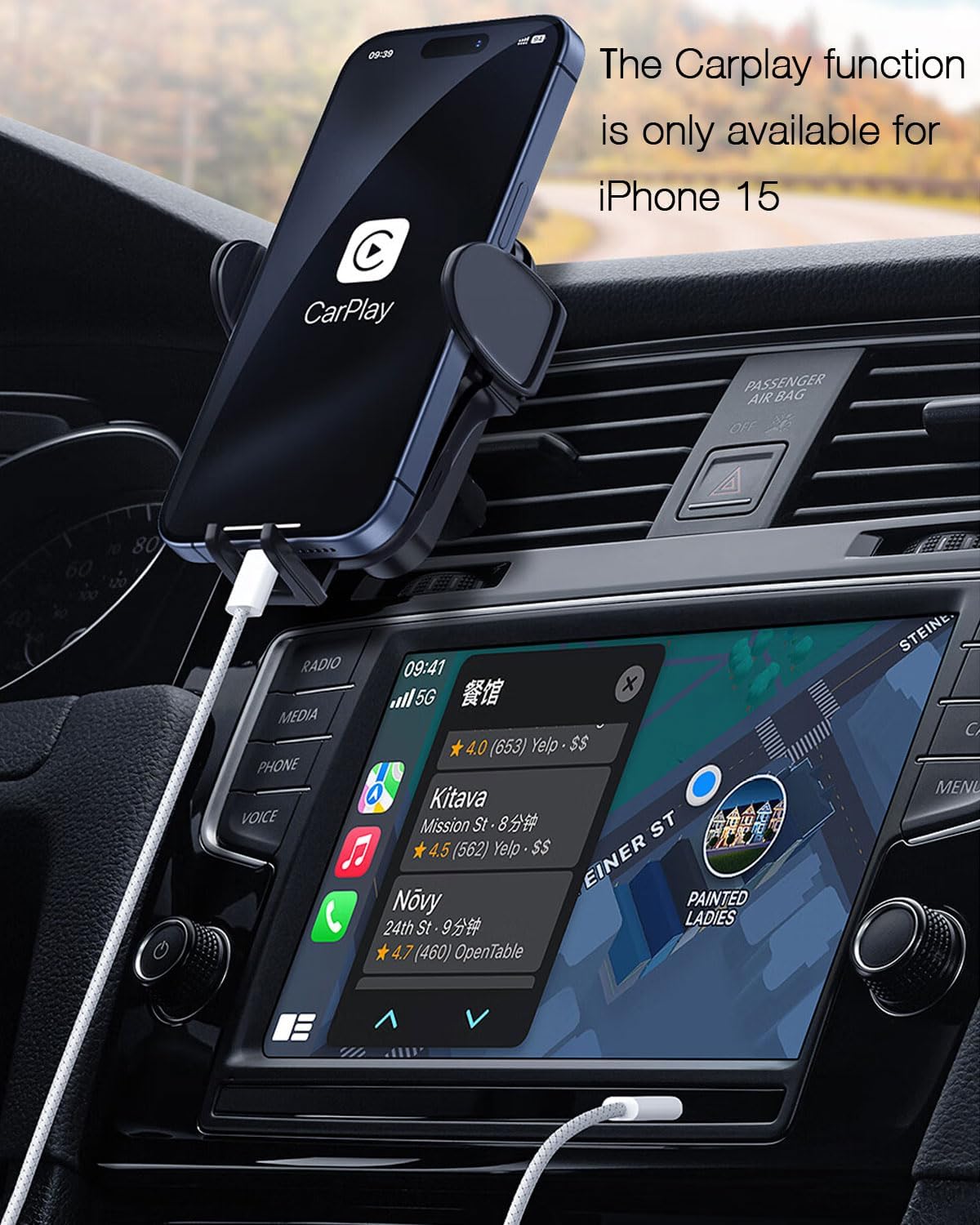 3.3Ft Car Carplay Cable For Iphone 15 15 Pro Max 15 Plus Cable, Usb A To Usb C For Airpods Pro (2Nd Generation), Ipad 10Th Gen I