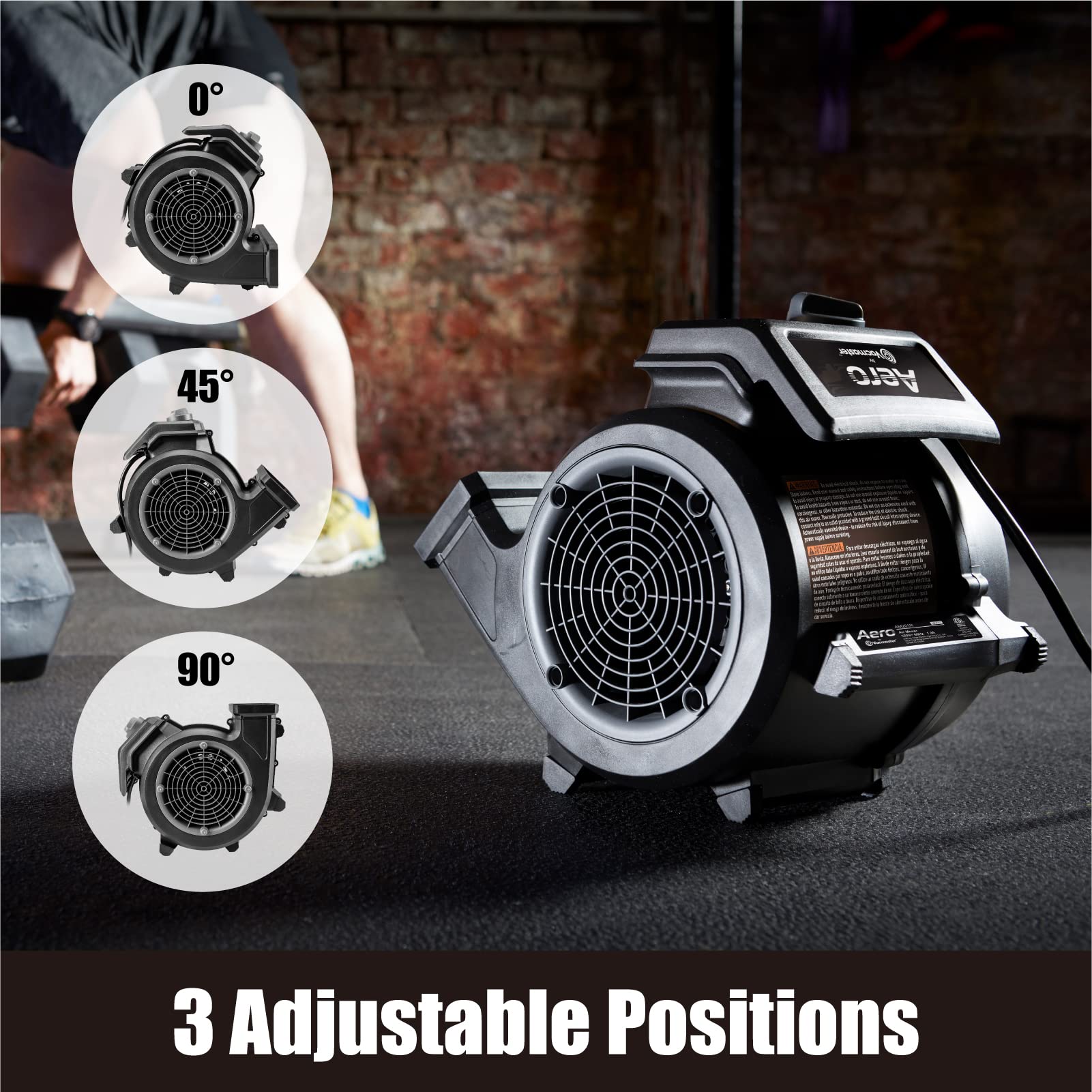 Vacmaster Am201R 3 Speed Floor Fan, 156W 550 Cfm Air Mover, Utility Blower Fan, Carpet Dryer For Drying, Cooling & Circulation