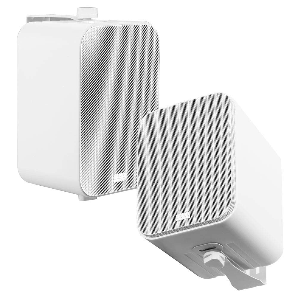 OSD 4' Outdoor Patio Speaker Pair 80W, IP54 Weather Resistant, Aluminum White AP450
