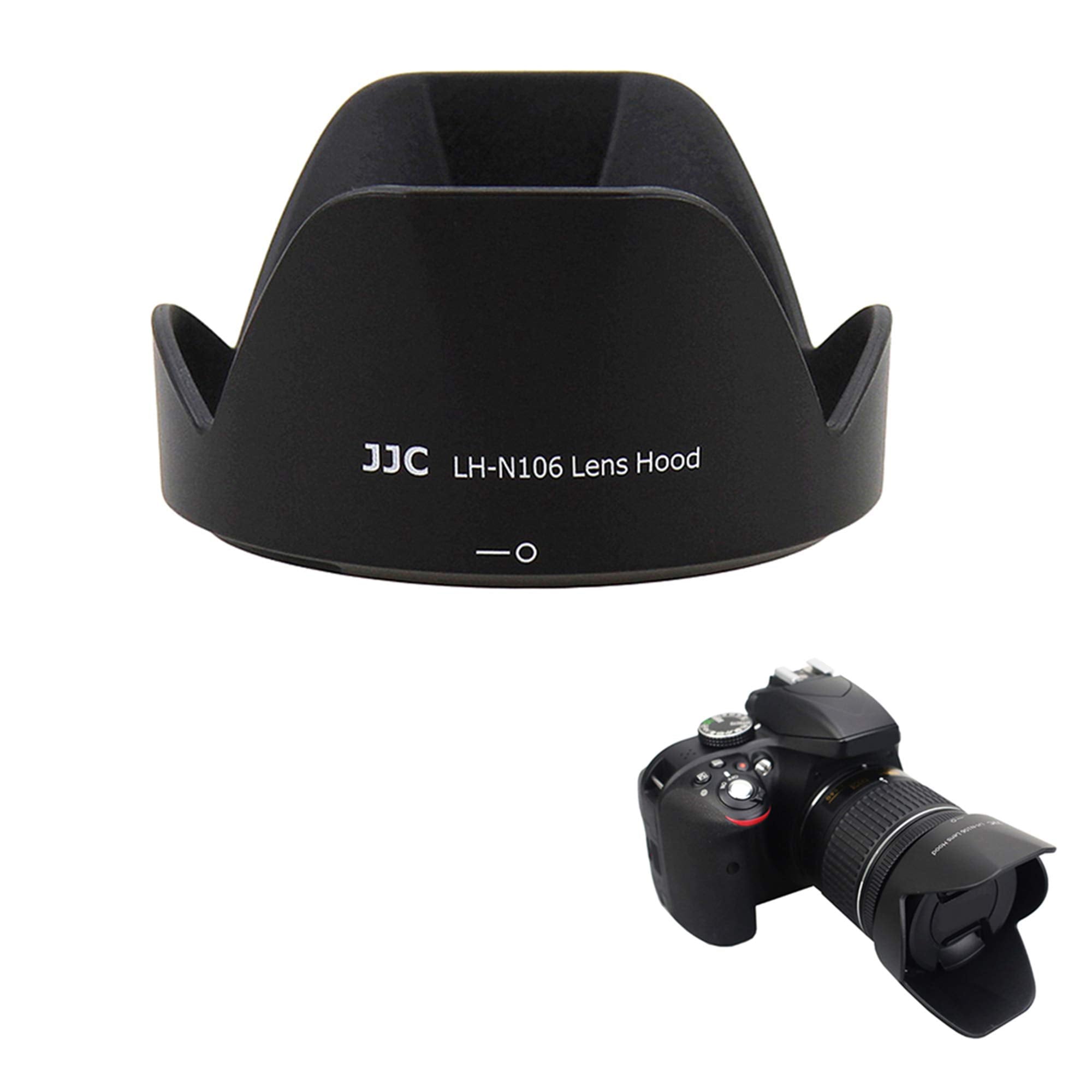 Jjc Hb N106 Reversible Dedicated Lens Hood Shade For Nikon Af P Dx 18 55Mm F/3.5 5.6G Vr, Af P Dx 18 55Mm F/3.5 5.6G Lens On Nik