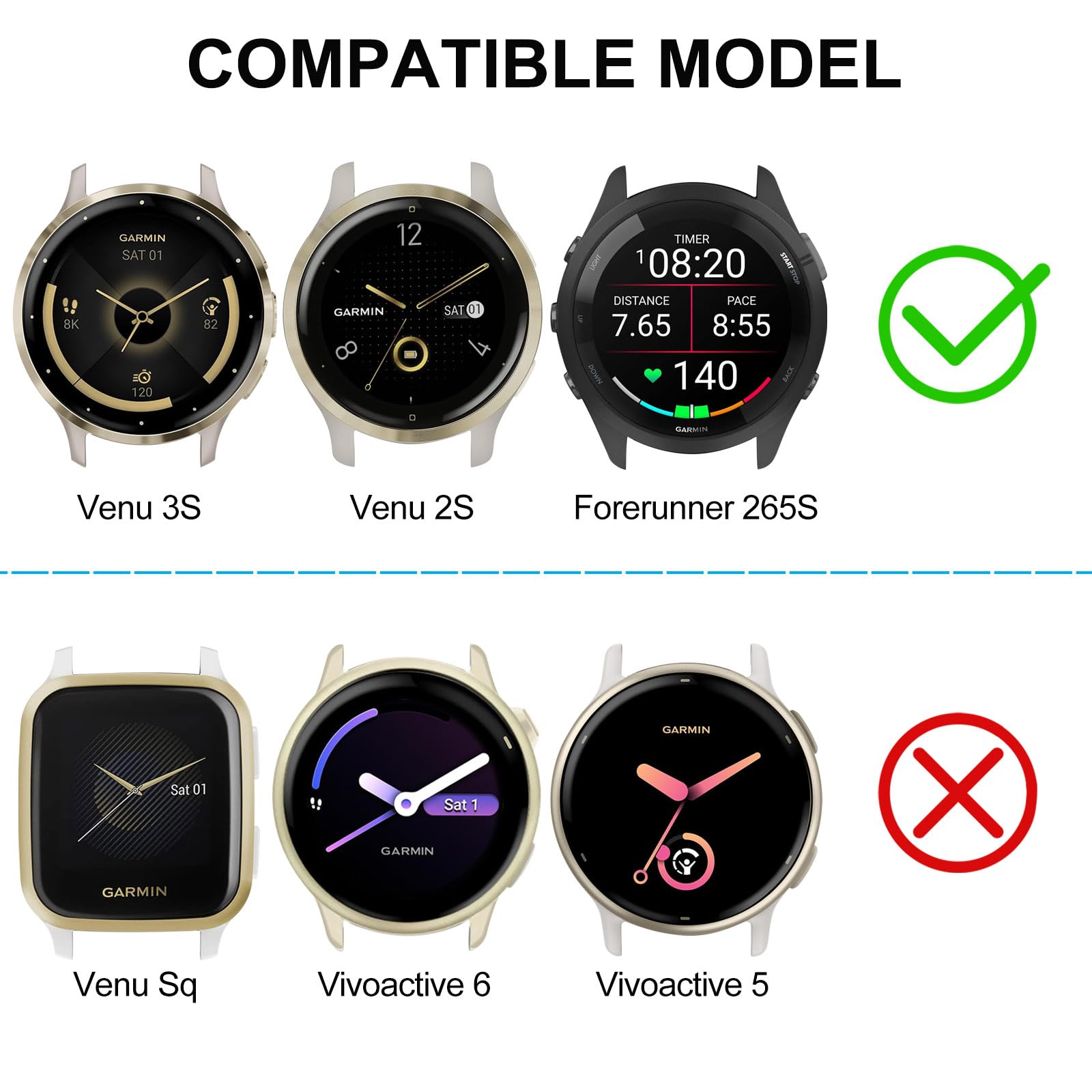 Trumirr Band Sets For Venu 3S (41Mm) Women Smart Watch, Solid Stainless Steel Metal + Mesh Watchband Soft Gold Strap For Garmin