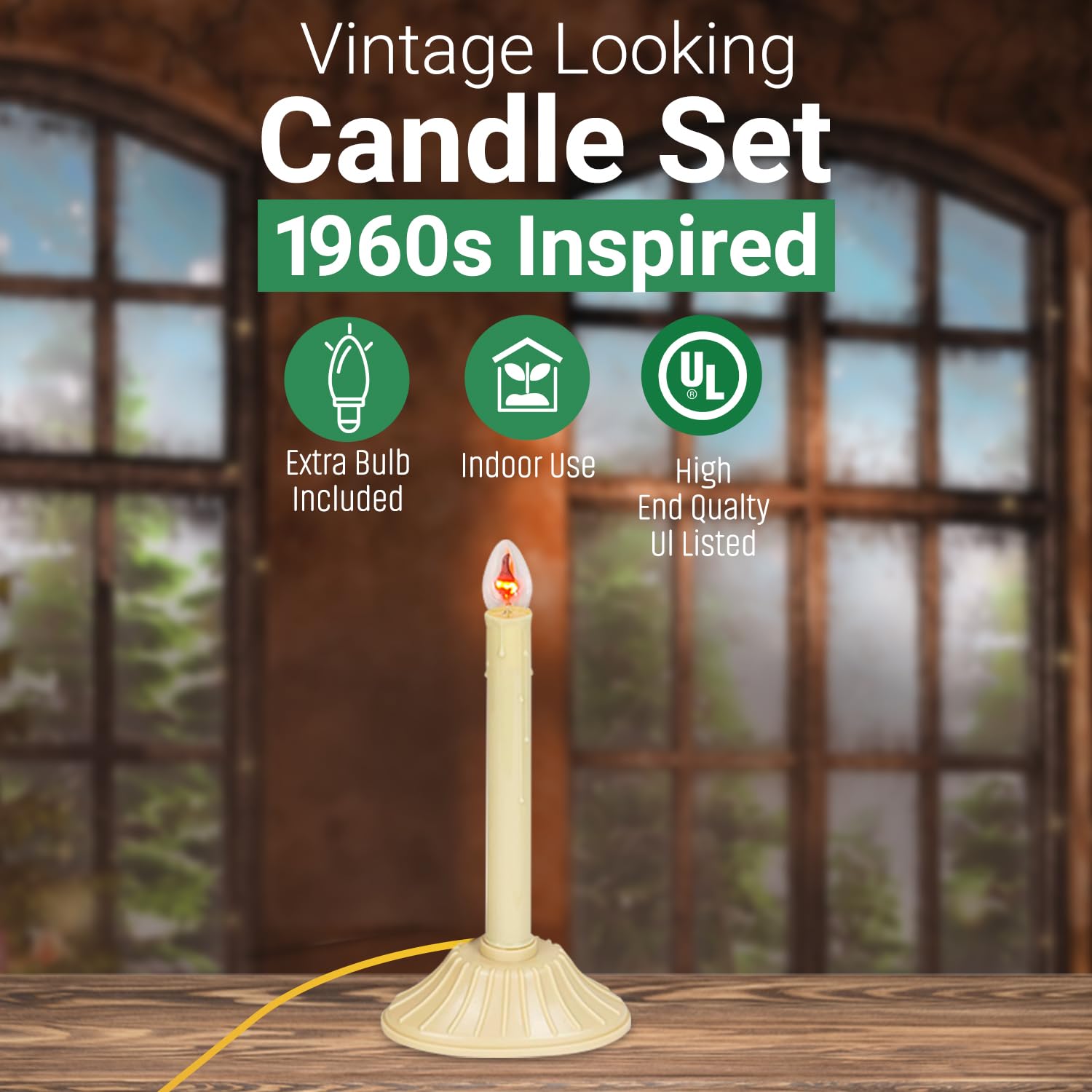 Tupkee Christmas Candolier Window Candle   With Flickering Bulb   Single Indoor  Flameless Electric Window Candle Candelabra   2