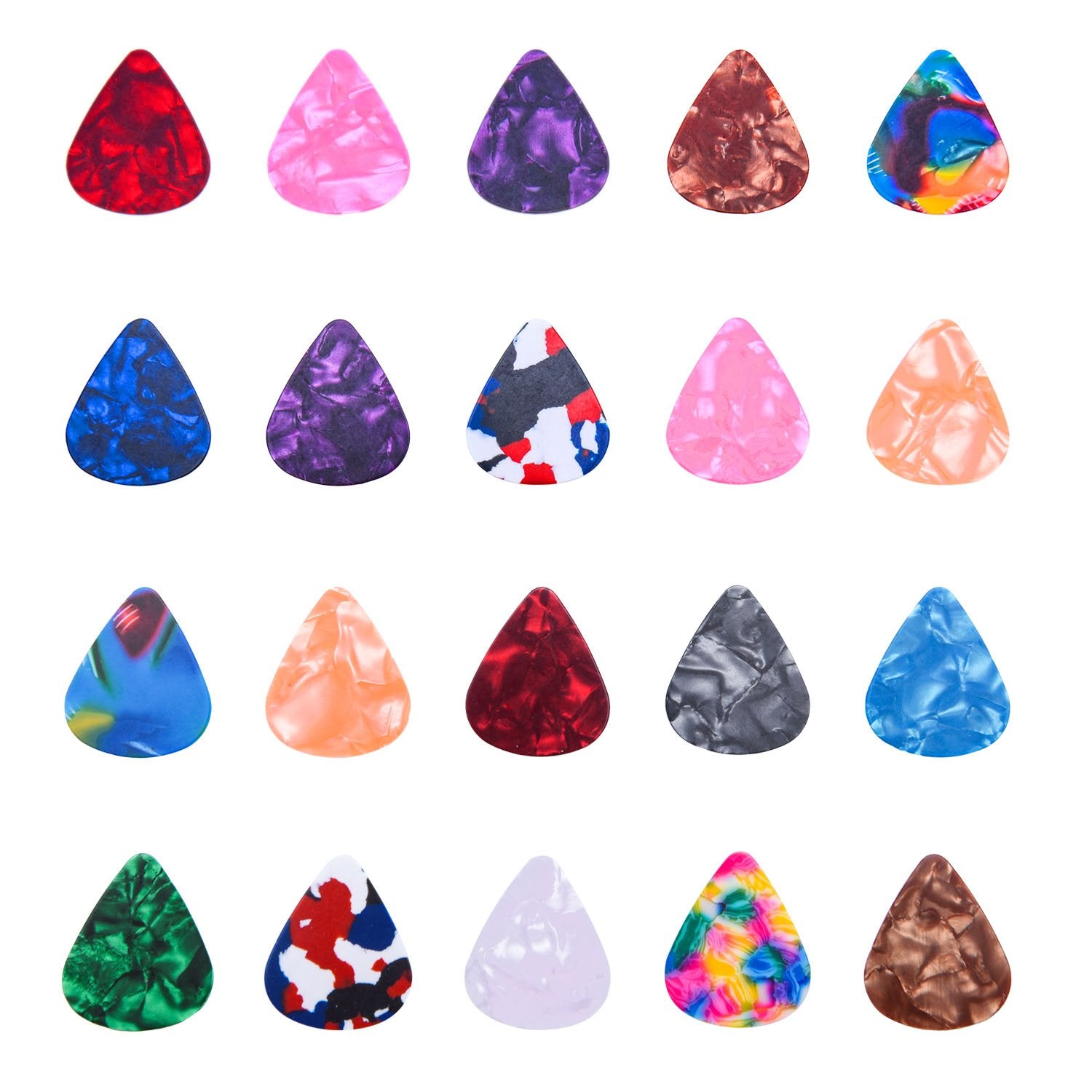 I Mart Stylish Colorful Celluloid Guitar Picks Plectrums For Guitar Bass Ukulele 0.46Mm (Pack Of 100   Assorted Colors)