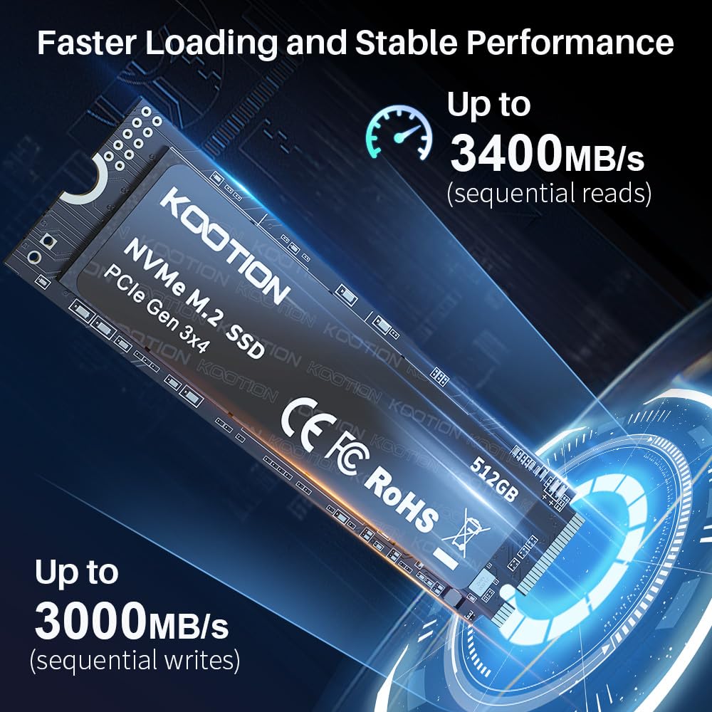 Kootion 512Gb Pcie 3.0 M.2 Internal Solid State Drive Pcle 3.0X4 Ssd Nvme M.2 2280 Internal Ssd Up To 2900Mb/S Pcie Gen 3 Nvme S