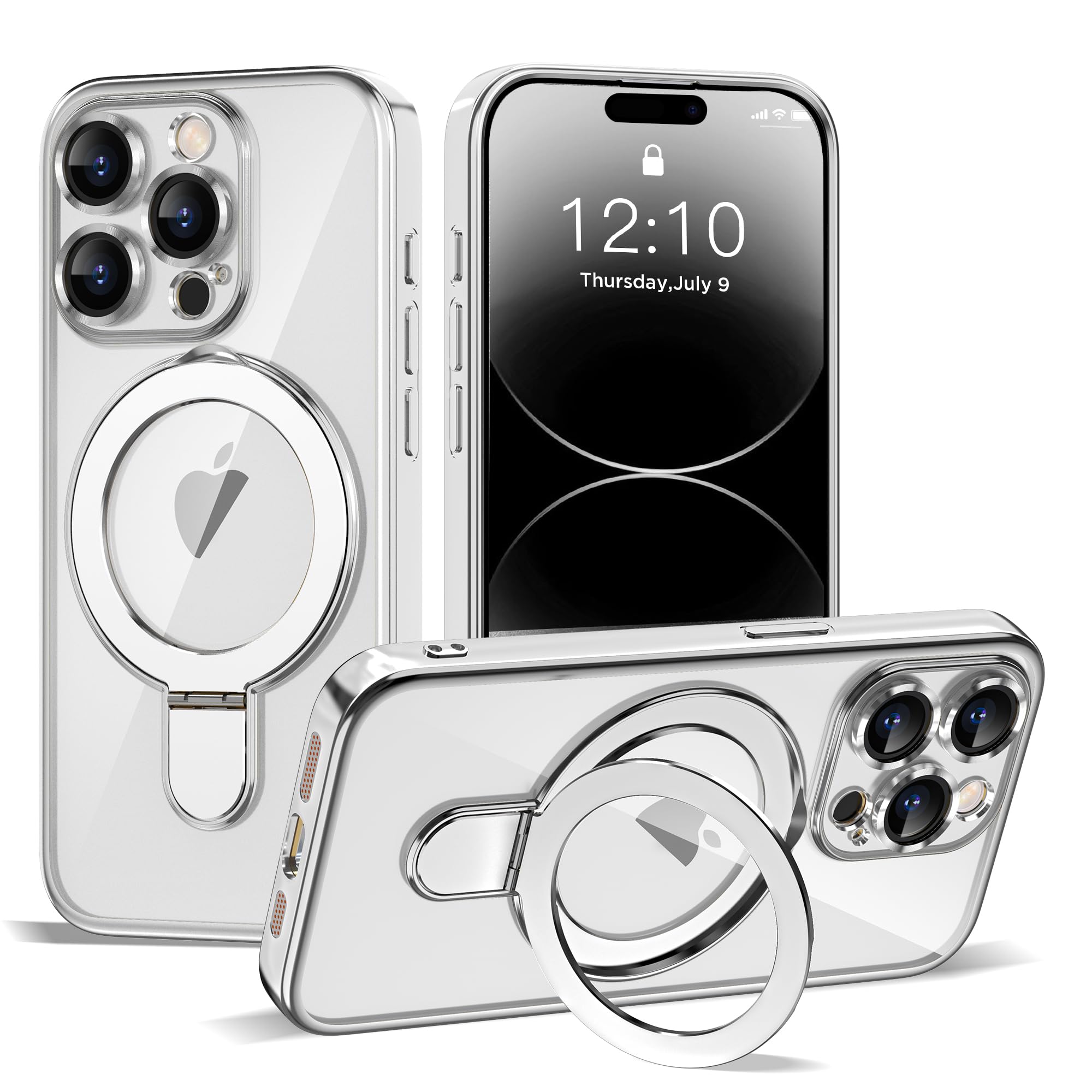 ETPESOK Compatible with iPhone 14 Pro Case with Invisible Magnetic Ring Stand [Compatible with Mag-Safe] [Full Camera Lens Prote