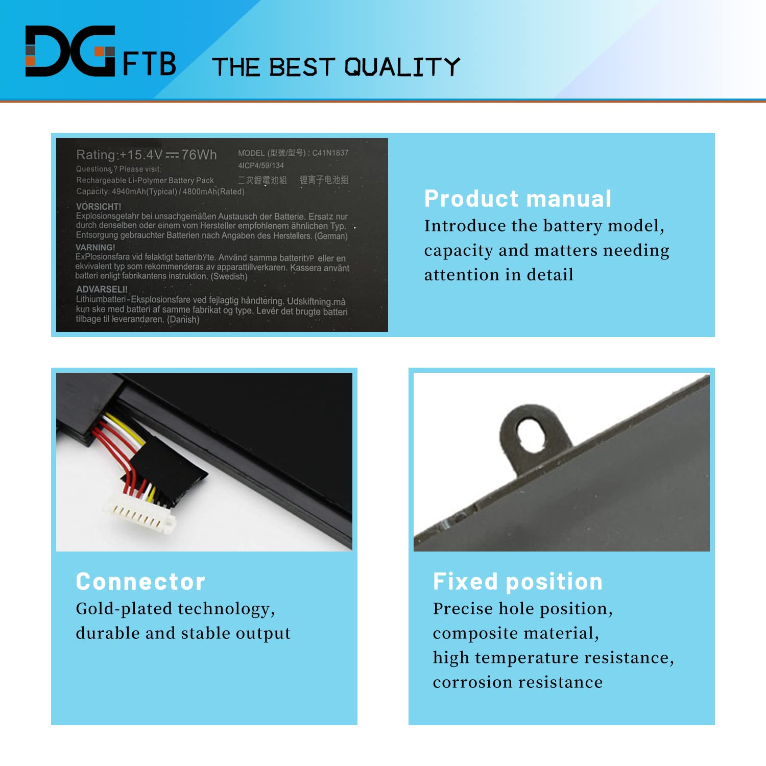 New C41N1837 Laptop Battery For Asus Rog Zephyrus S Ga502Du Ga502Gu Gu502Du Gu502Gu Gu502Gv Gu532Gu Gu532Gv Gx502Gv Gx502Gw Gx53