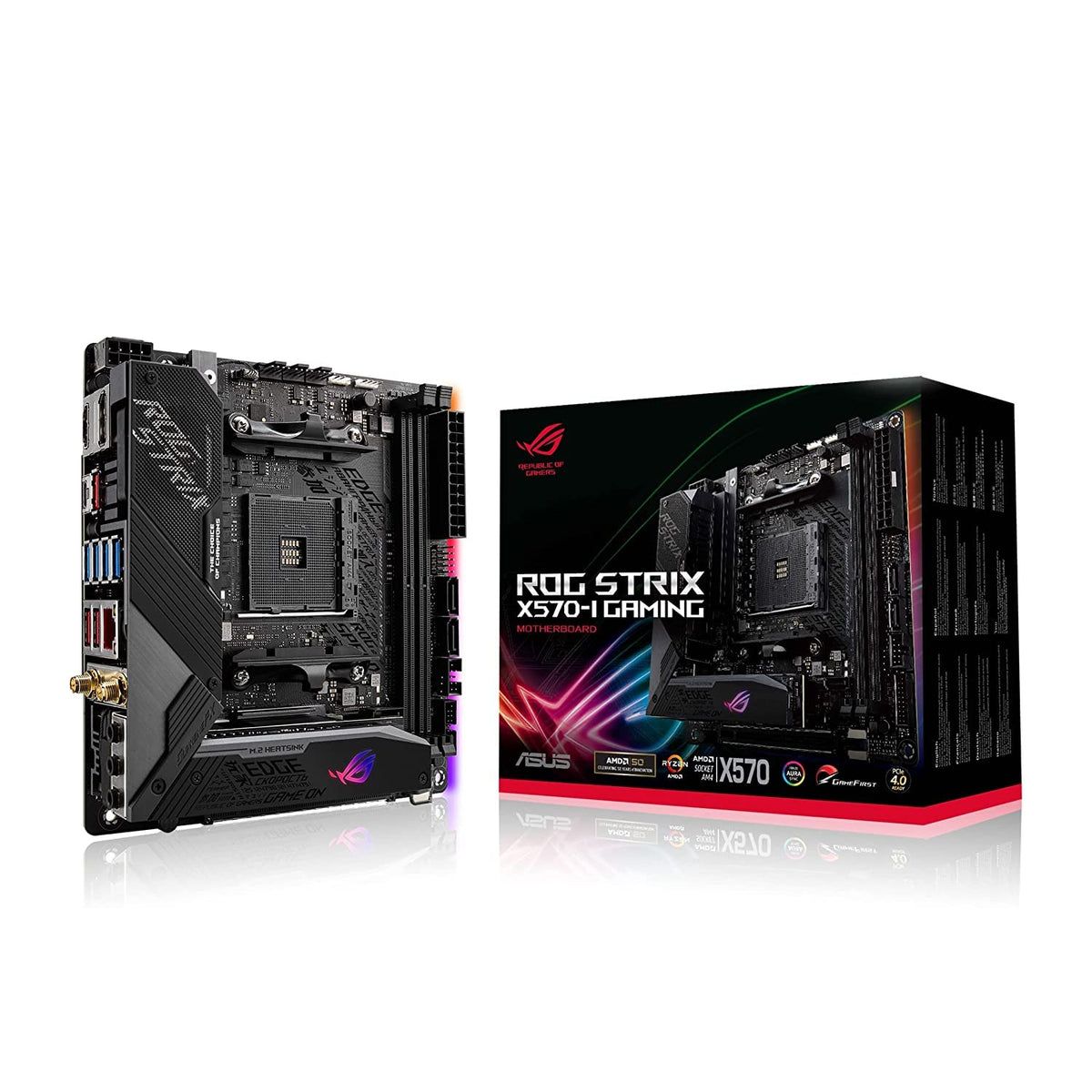 Asus Rog Strix X570 I Gaming, X570 Mini Itx Gaming Motherboard, Amd Ryzen 3000 With Pcie 4.0, Wifi 6 (802.11Ax), Intel Gigabit E