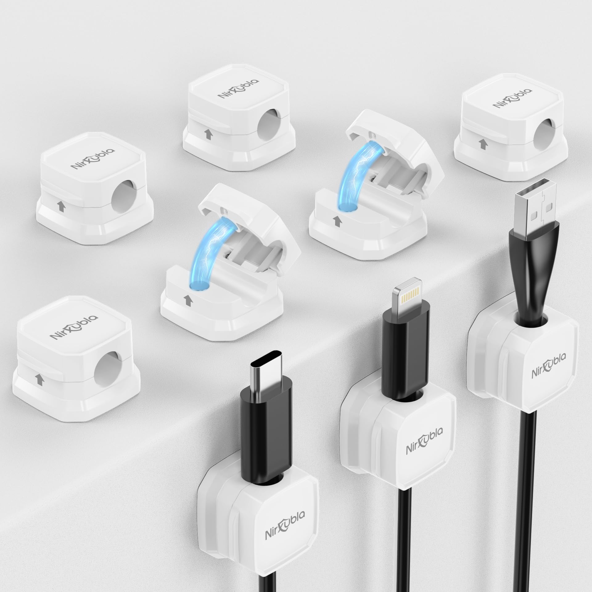 [9 Pack] Magnetic Cable Clips,Easy To Adjust Cables Or Wires,Enhanced Adhesive Wire Holder Keeper Organizer,Desk Cable Managemen