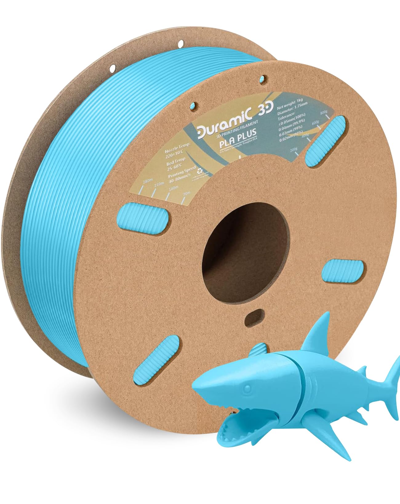 Duramic 3D Pla+ Filament 1.75Mm 1Kg Light Blue, Pla Plus 3D Printer Filament 1Kg Spool(2.2Lbs) Pla Pro Tougher And Stronger, Dim