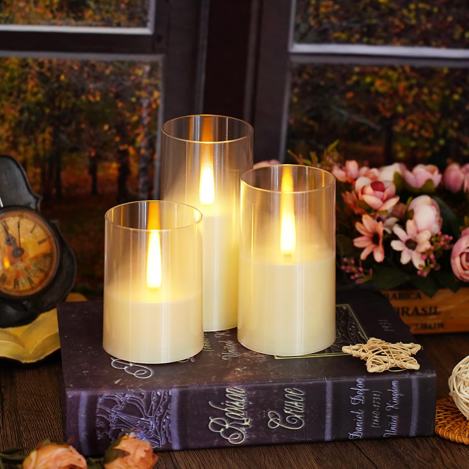 Kayleemia Flameless Led Candles Battery Operated With Remote Control 7 Set Home Decoration (Ivory3)