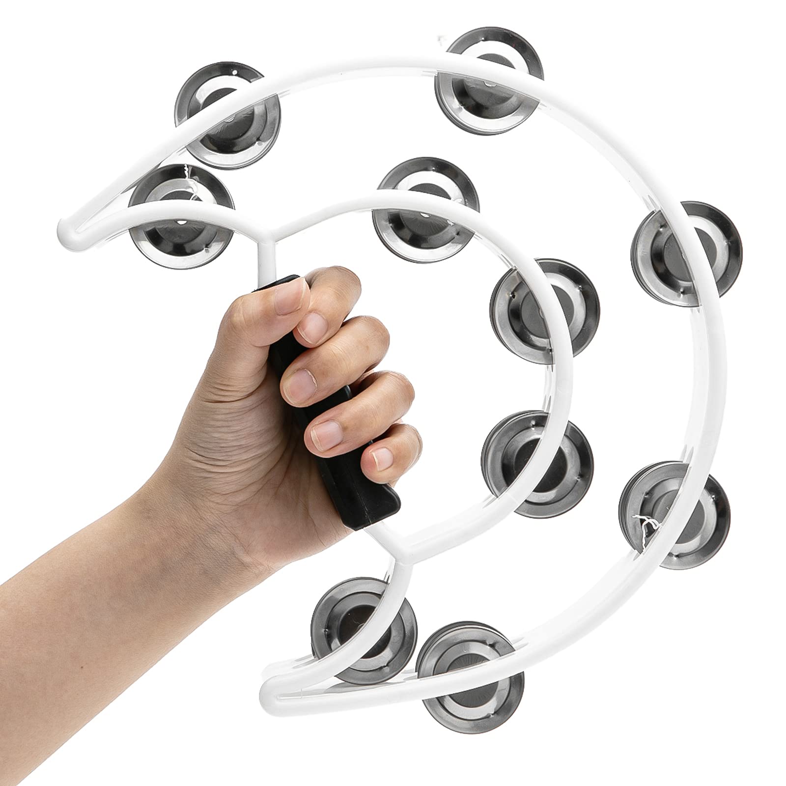 Musfunny Tambourine With Double Row Metal Jingles Hand Held Percussion Tambourines Musical Educational Instrument For Adults Chu