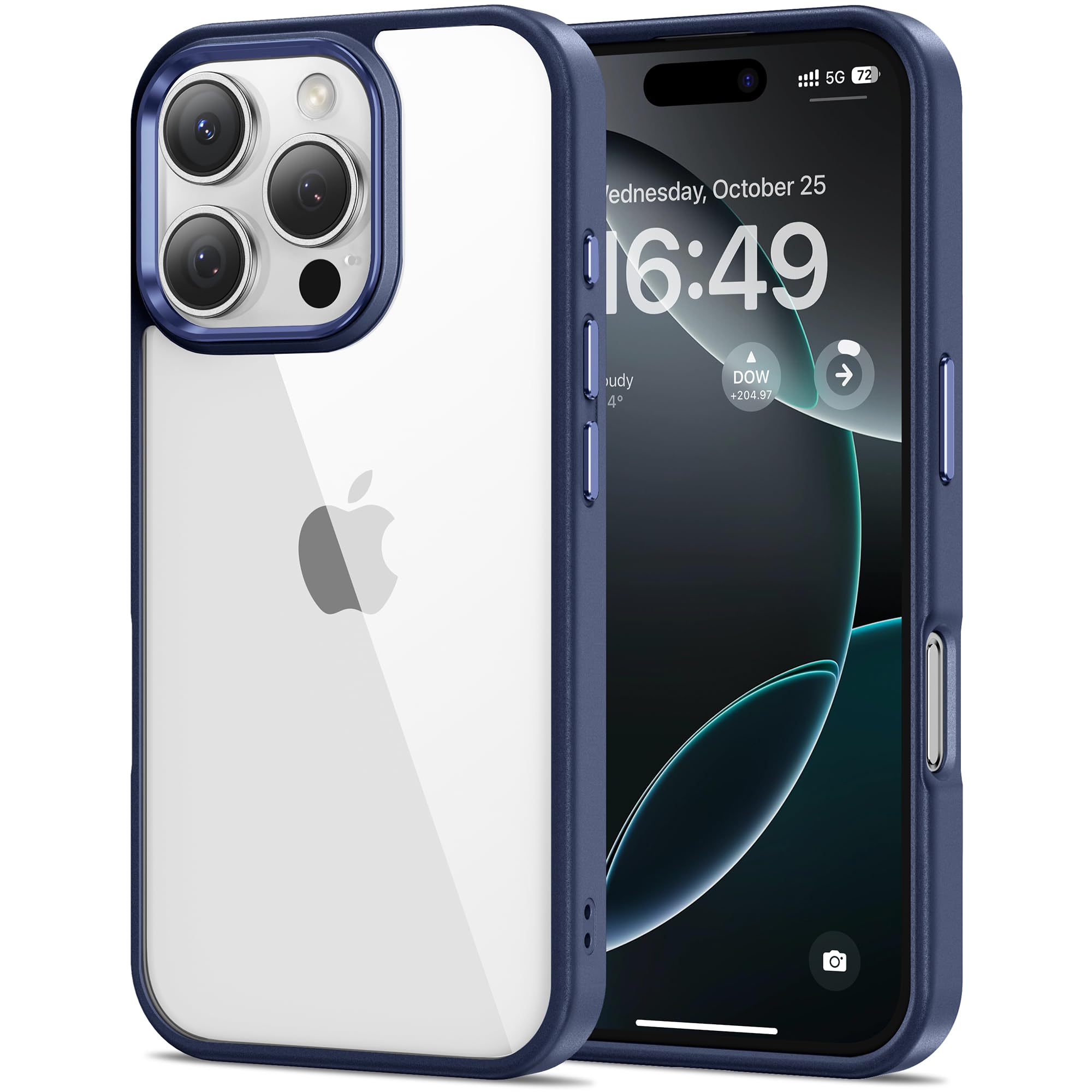 HOOMIL Case for iPhone 16 Pro Max 6.9-Inch, Non-Yellowing, Drop Protection, Anti-Scratch Transparent Hard Back Phone Cover - Blu