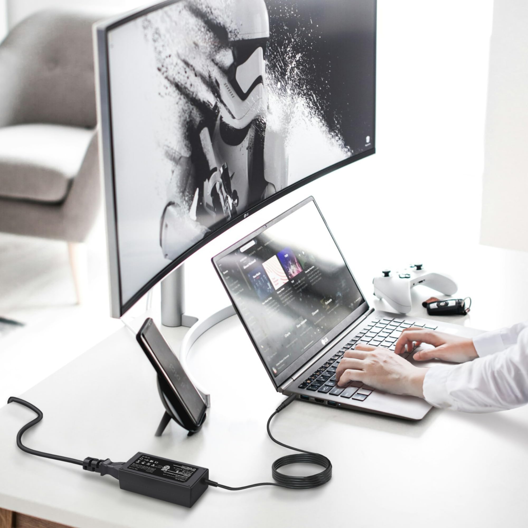 45W Ac Adapter Laptop Charger Replacement For Dell Inspiron 15 3000 5000 7000 14 5000 13 7000, Inspiron 15 3552 3555 3558 5559 5