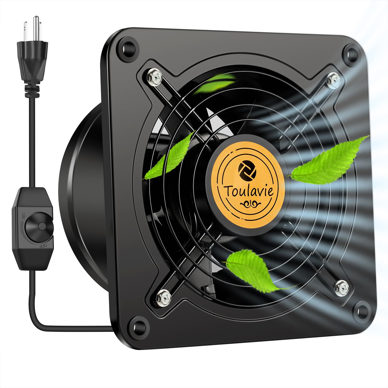 Tt Toulavie Exhaust Fan With Variable Speed Controller Quiet, 8 Inch 429Cfm Wall Mounted Vent Fans, Outer Rotor Motor Exhaust Fa