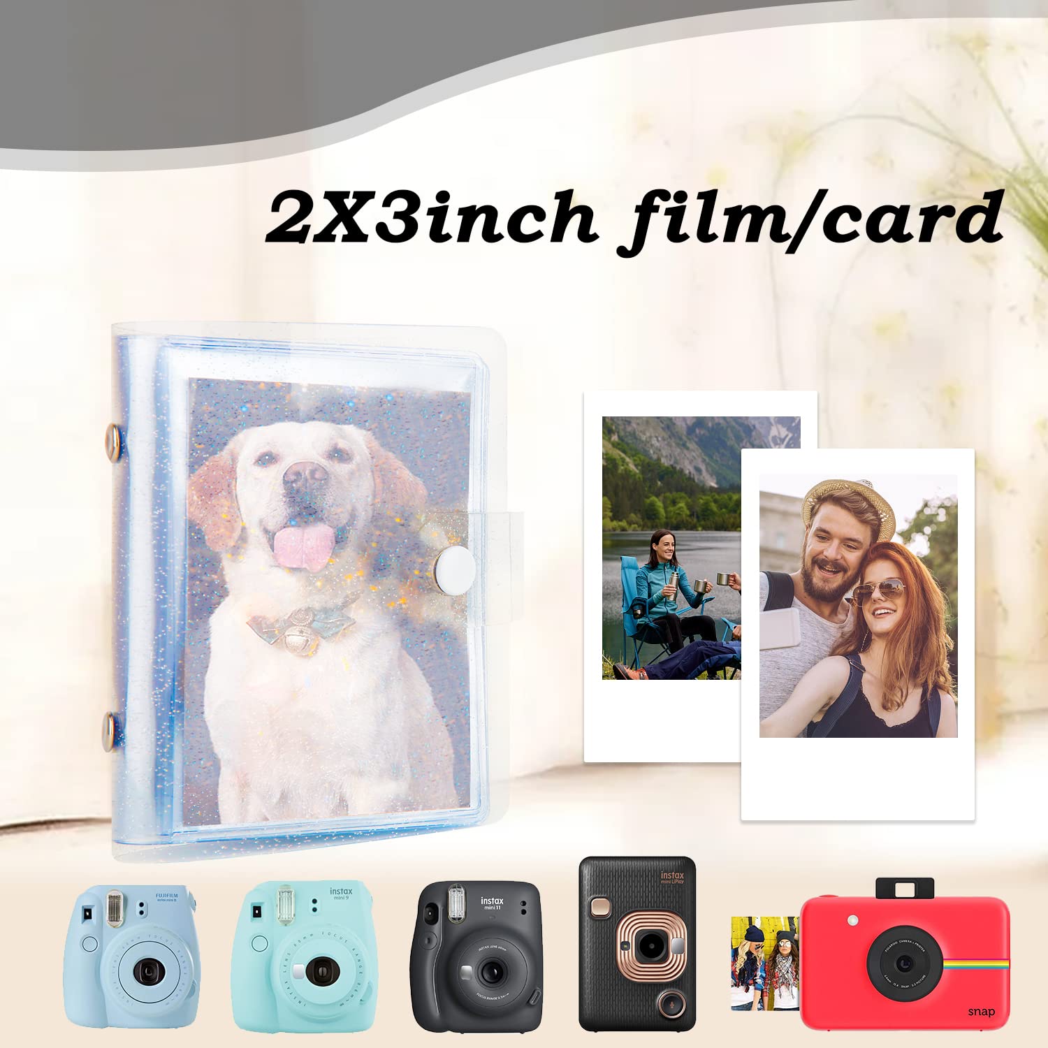 2Packs 36 Pockets 2X3 Photo Album For Fujifilm Instax Mini 12 11 9 99 90 8+ 8 7S 7+ 40 26 25 Evo Instant Camera, Polaroid Snap,