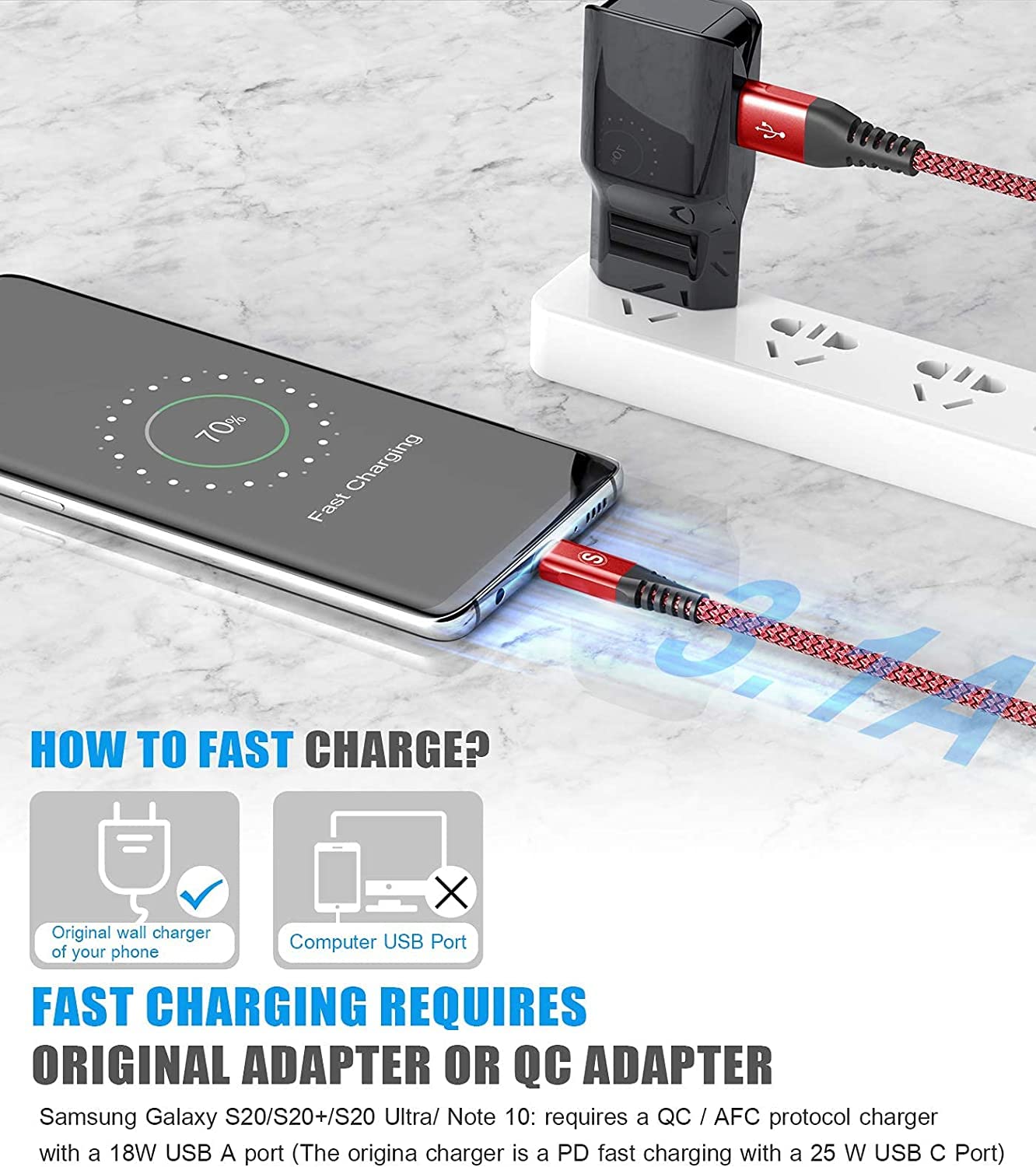 Usb Type C Charger Cable [3Pack,10Ft+6.6Ft+3.3Ft], Power Charging Cable For Kindle Fire Hd 10 9Th 2019 8 10Th 2020 Paperwhite 11
