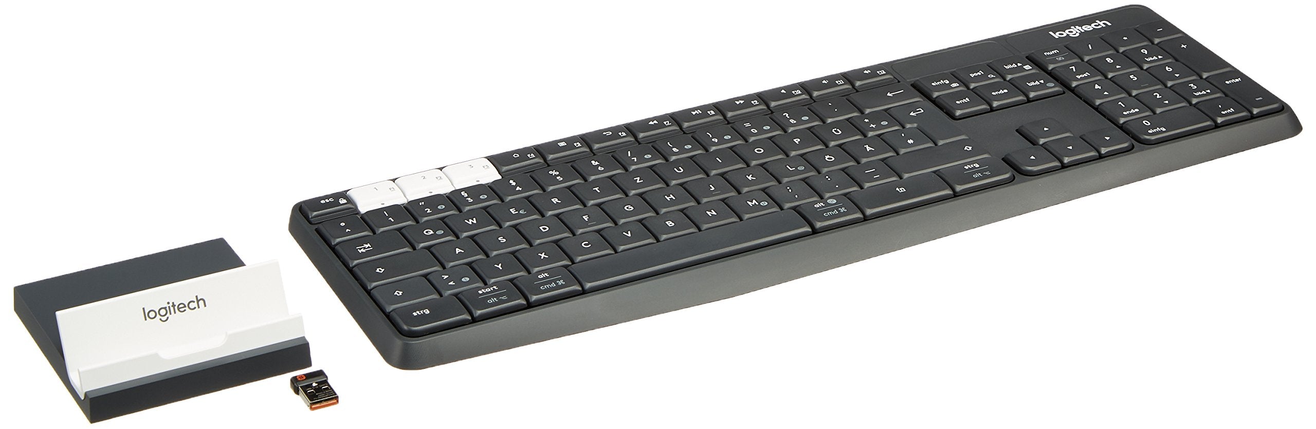 Logitech K375s Keyboard  Wireless Connectivity  Bluetooth/RF  Graphite, Off White