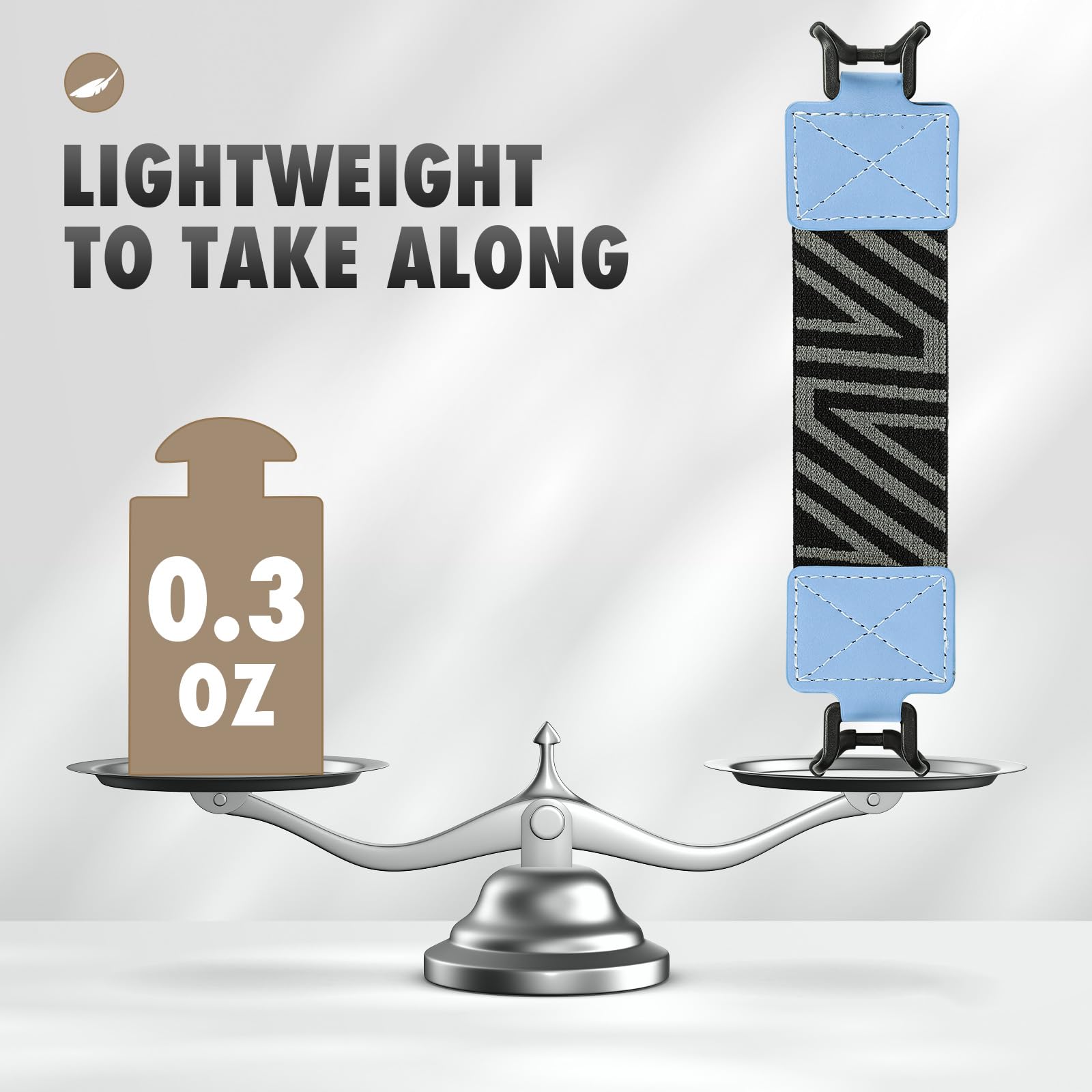 MoKo Security Hand Strap for 9 11 Inch Tablet, iPad/iPad Pro/iPad Air/Kindle Fire HD/Samsung, High Elasticity Versatile Hand Strap Lightweight Finger Grip Holder, Light Blue