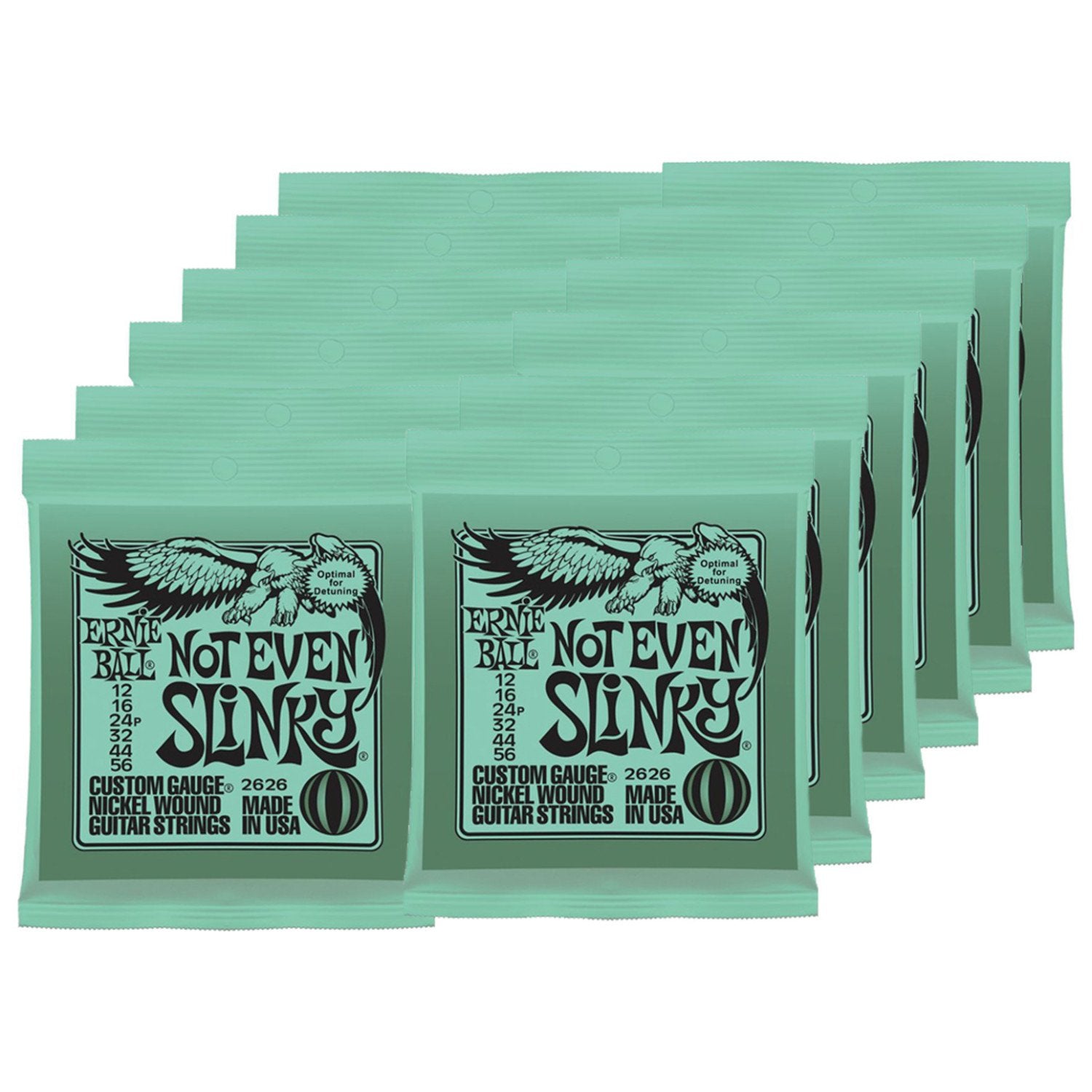 Ernie Ball 2626 Not Even Slinky 12-56 (12 Pack Bundle)