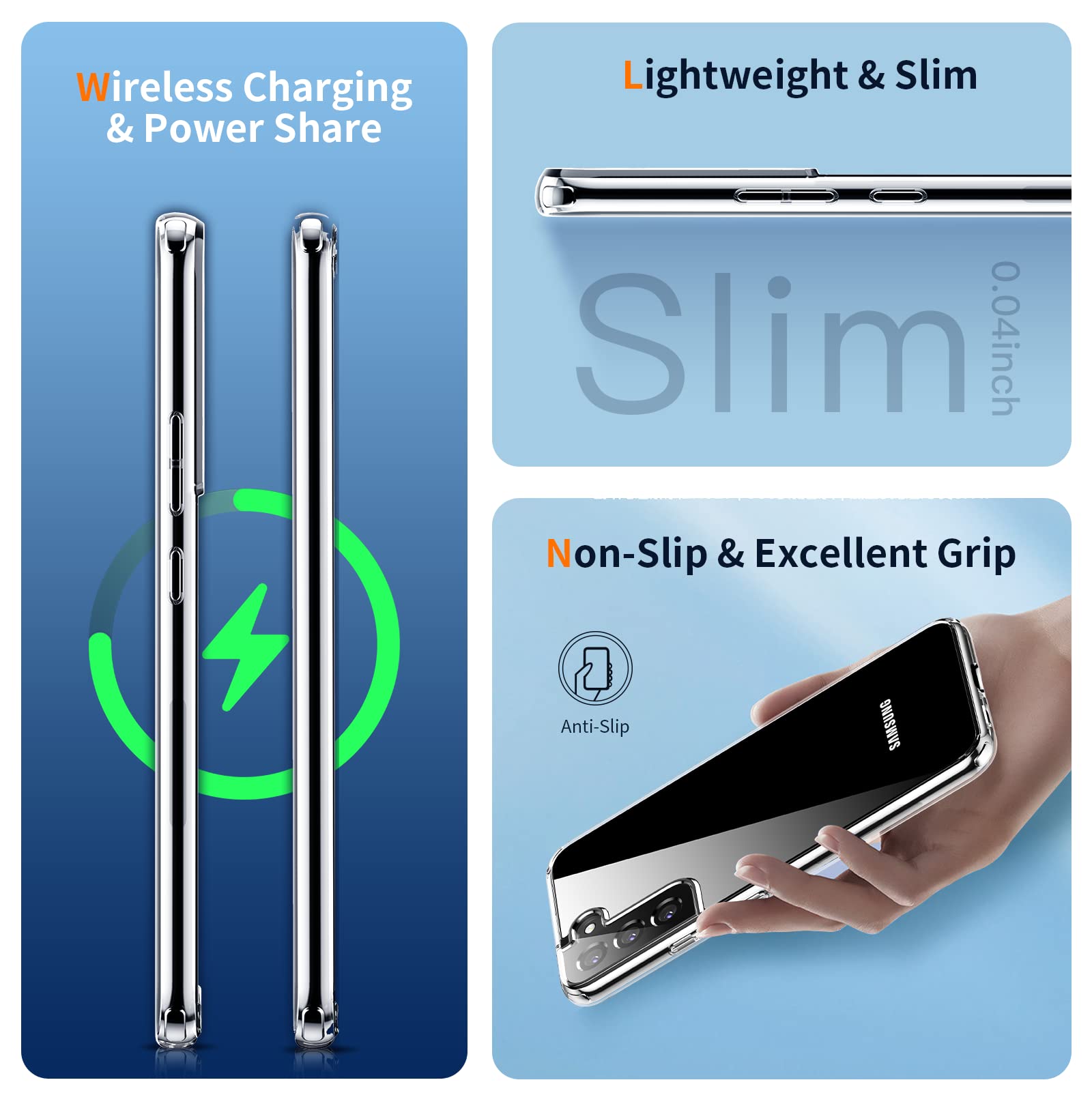 Meifigno Crystal Clear Samsung Galaxy S22+ Plus Case (6.6 Inch), [20X Anti Yellow][Military Grade Protection & Super Clear] Hard