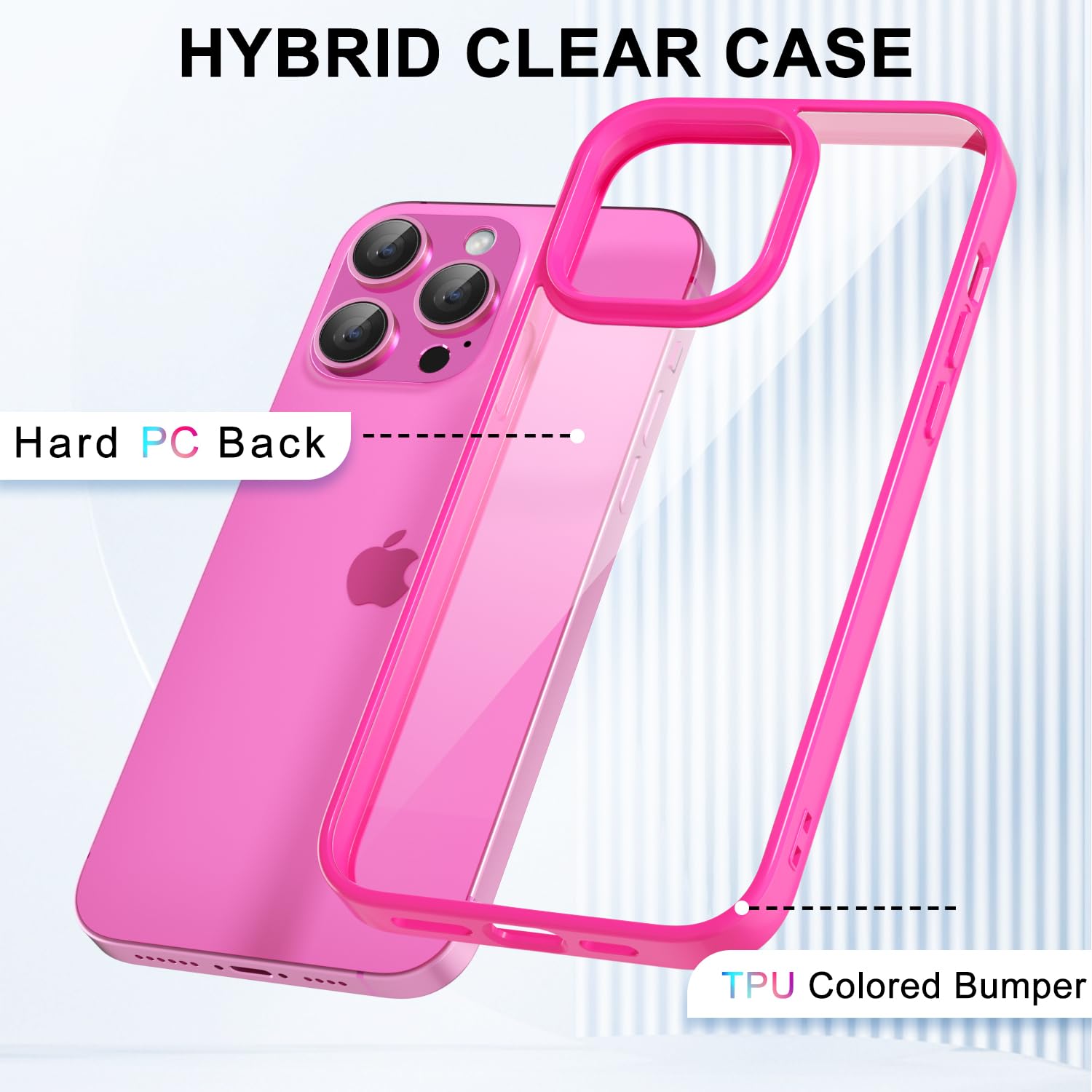 Loeoel For Iphone 13 Pro Max Case Clear, Transparent Hybrid 13 Pro Max Case [Hard Plastic & Soft Silicone Bumper] Acrylic Non Ye