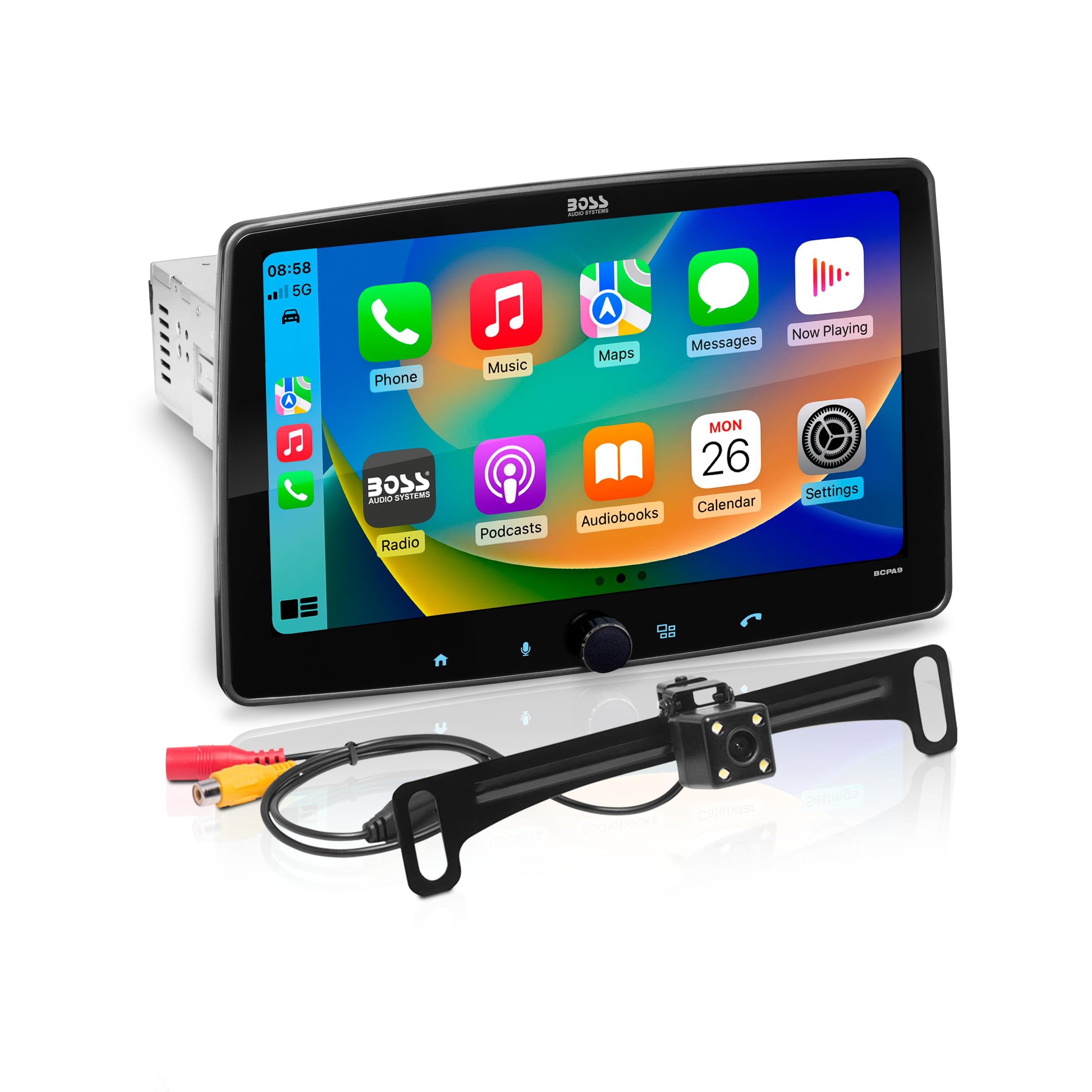 Boss Audio Systems Bcpa9Rc Car Stereo   Apple Carplay, Android Auto, 9 Inch Single Din, No Dvd/Cd Player, Touchscreen, Bluetooth