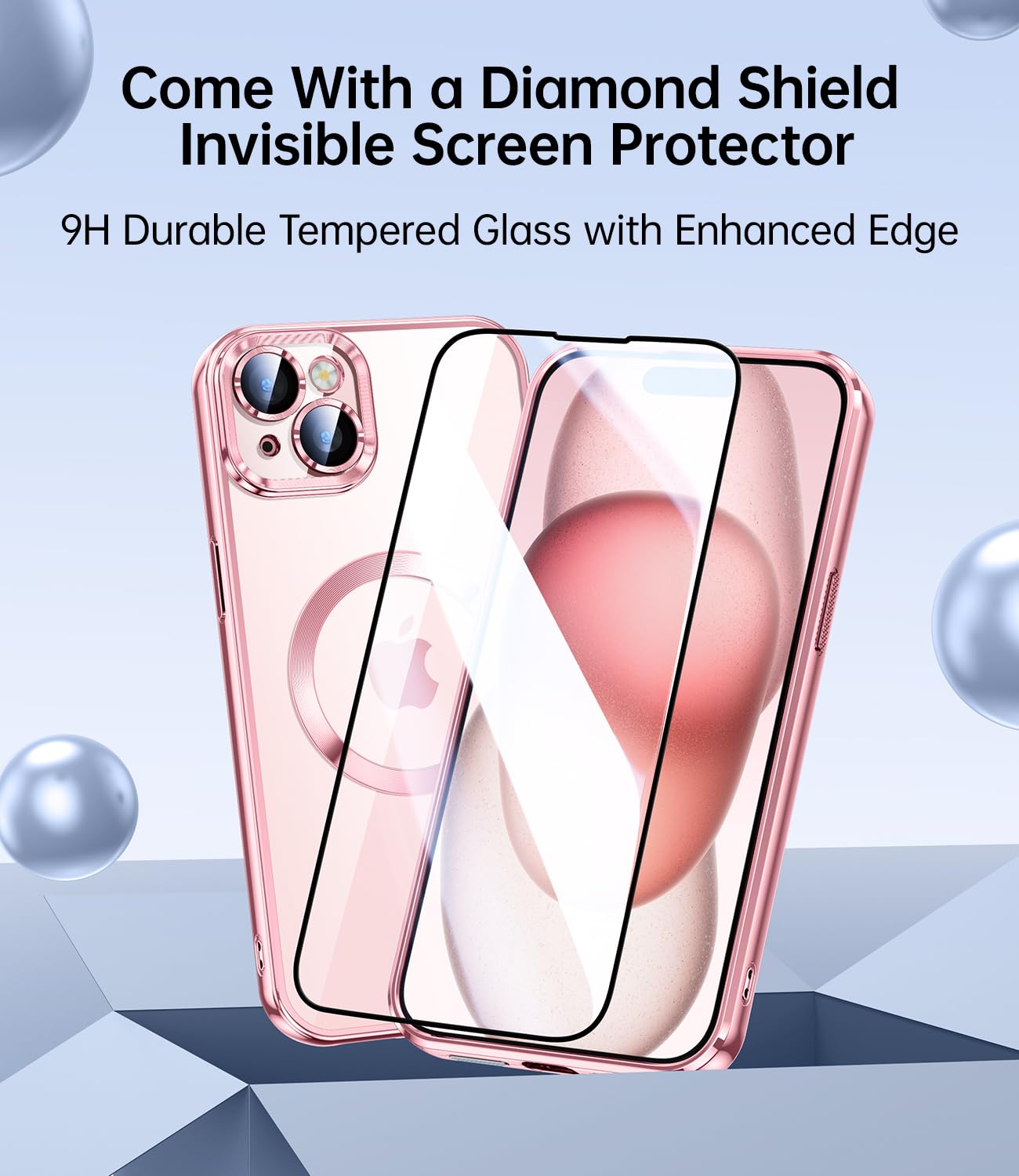 Jueshituo Magnetic Glossy For Iphone 15 Plus Case With Full Camera Protection [No.1 Strong N56 Magnets] [Military Grade Drop Pro