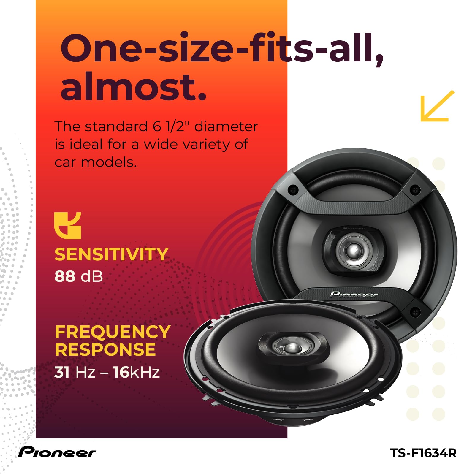 Pioneer 6.5'' 2 Way Speaker   200 Watts Max