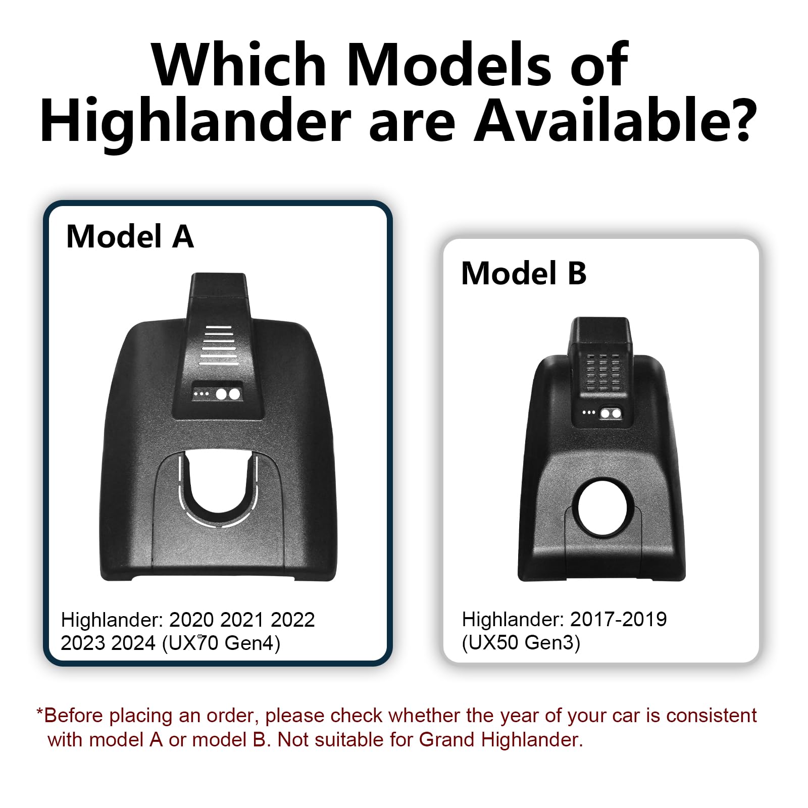 Mangoal 4K Dash Cam Custom Fit For Toyota Highlander & Hybrid Gen4 Ux70 2020 2021 2022 2023 2024 (Model A), E Limited L Xle Xse