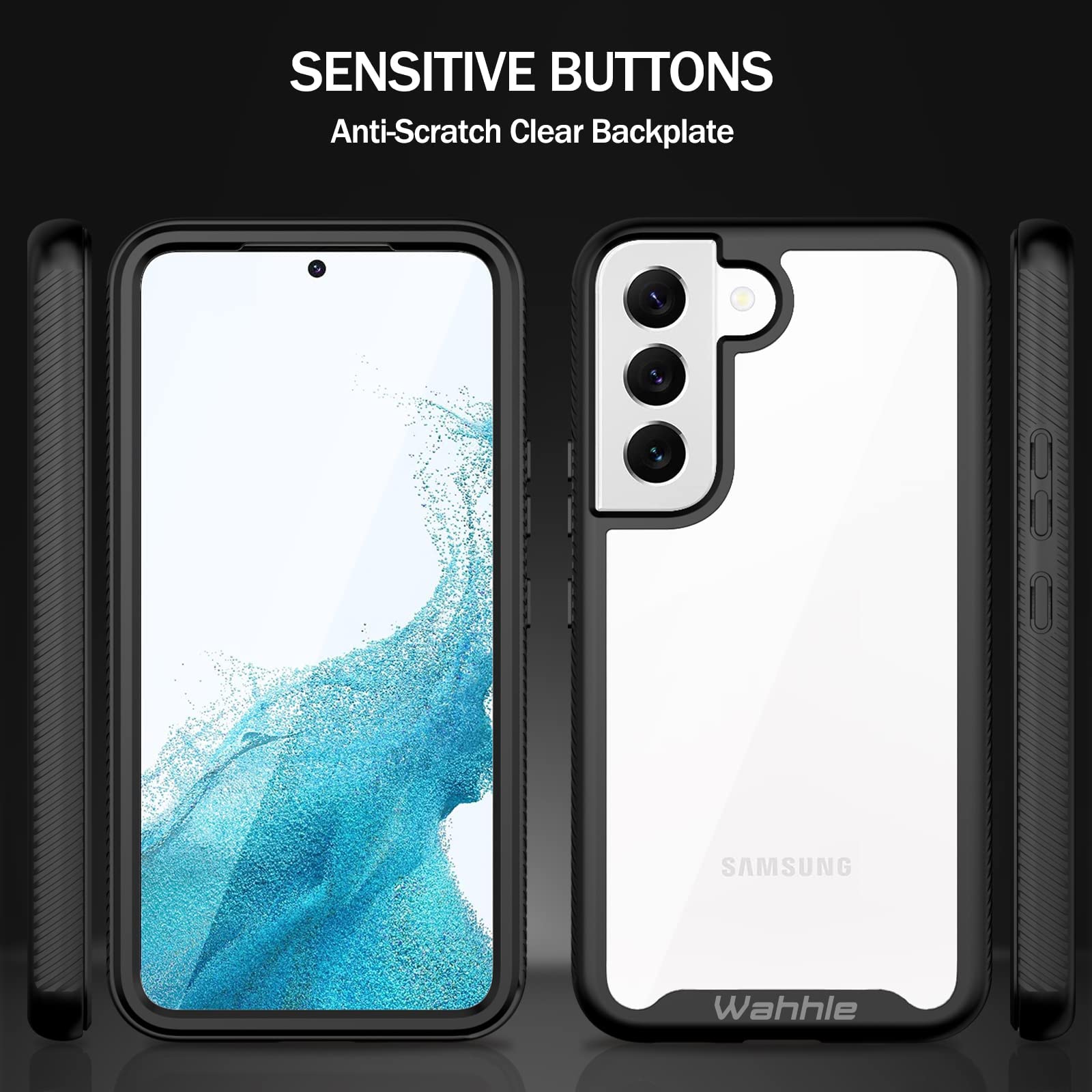 Wahhle Compatible With Samsung Galaxy S22 Case, Full Body Protection Phone Cover With Screen Protector ?Built In, Touch Sensitiv