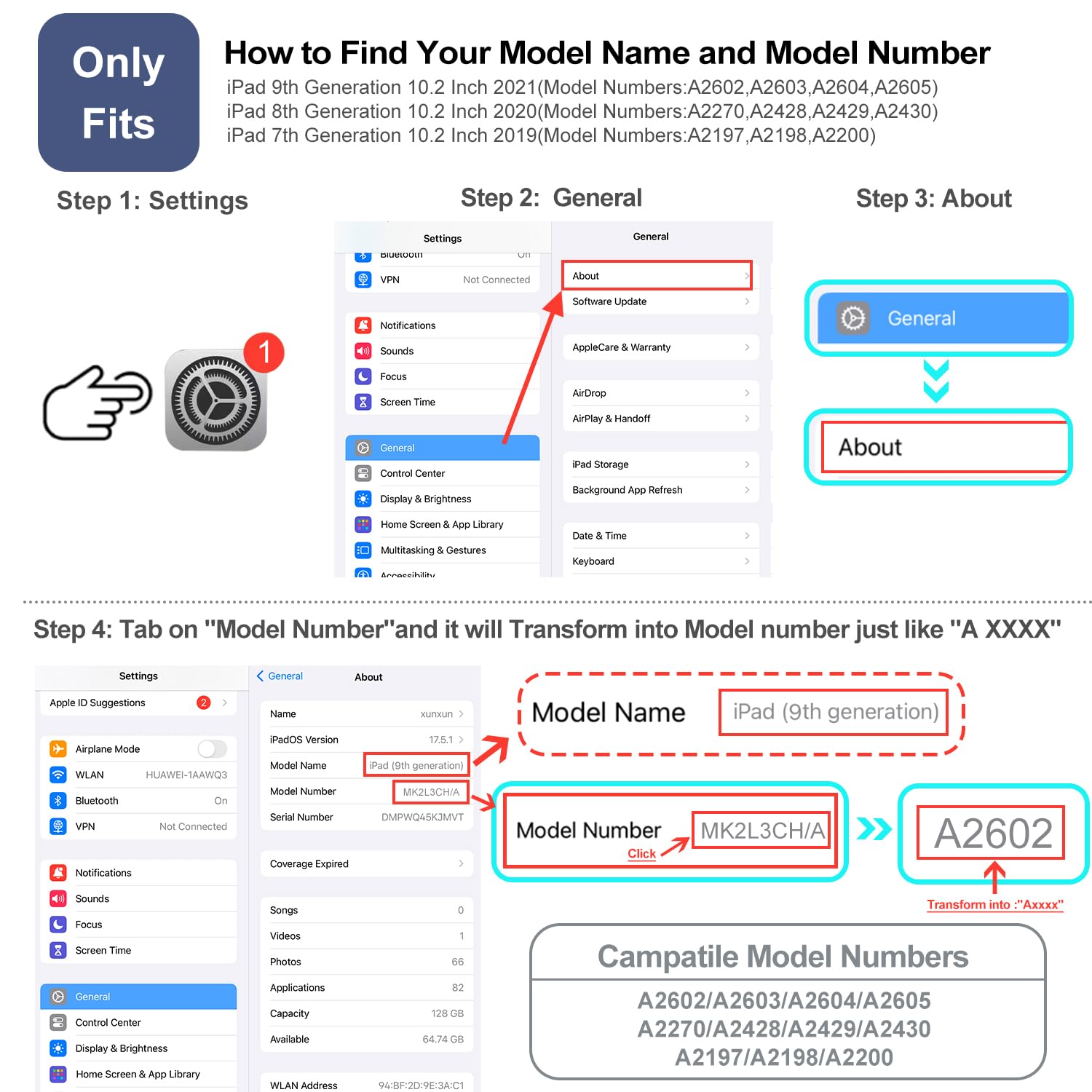 Case For Ipad 9Th/8Th/7Th Generation 10.2 Inch 2021/2020/2019 With Pencil Holder For Women Girls Adjust Angle View Case With Poc