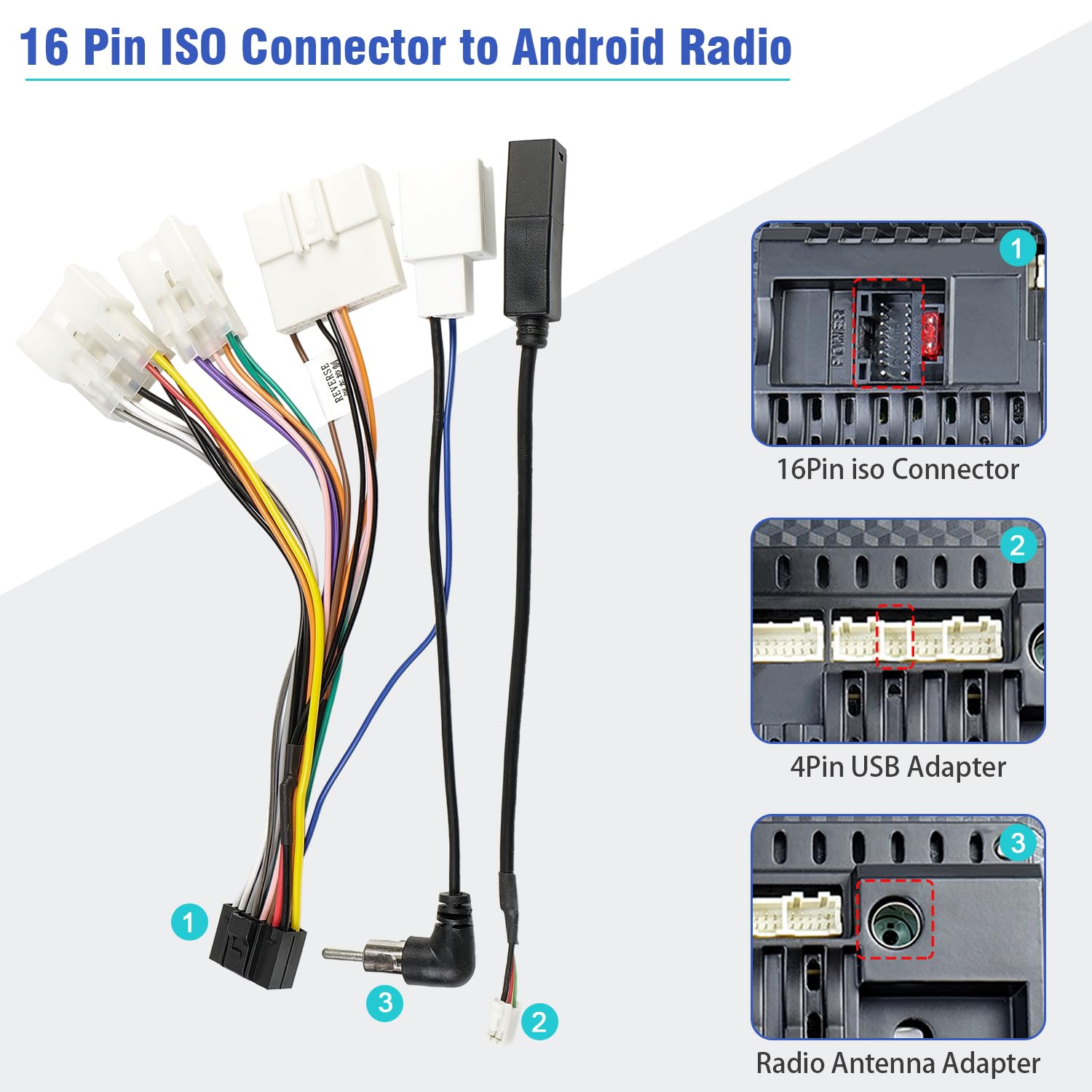 Jayubien 16Pin Radio Wire Harness Kit Replacement For 2012 Above Toyota Camry Rav4 Corolla Yaris Stereo Wiring Adapter With Butt