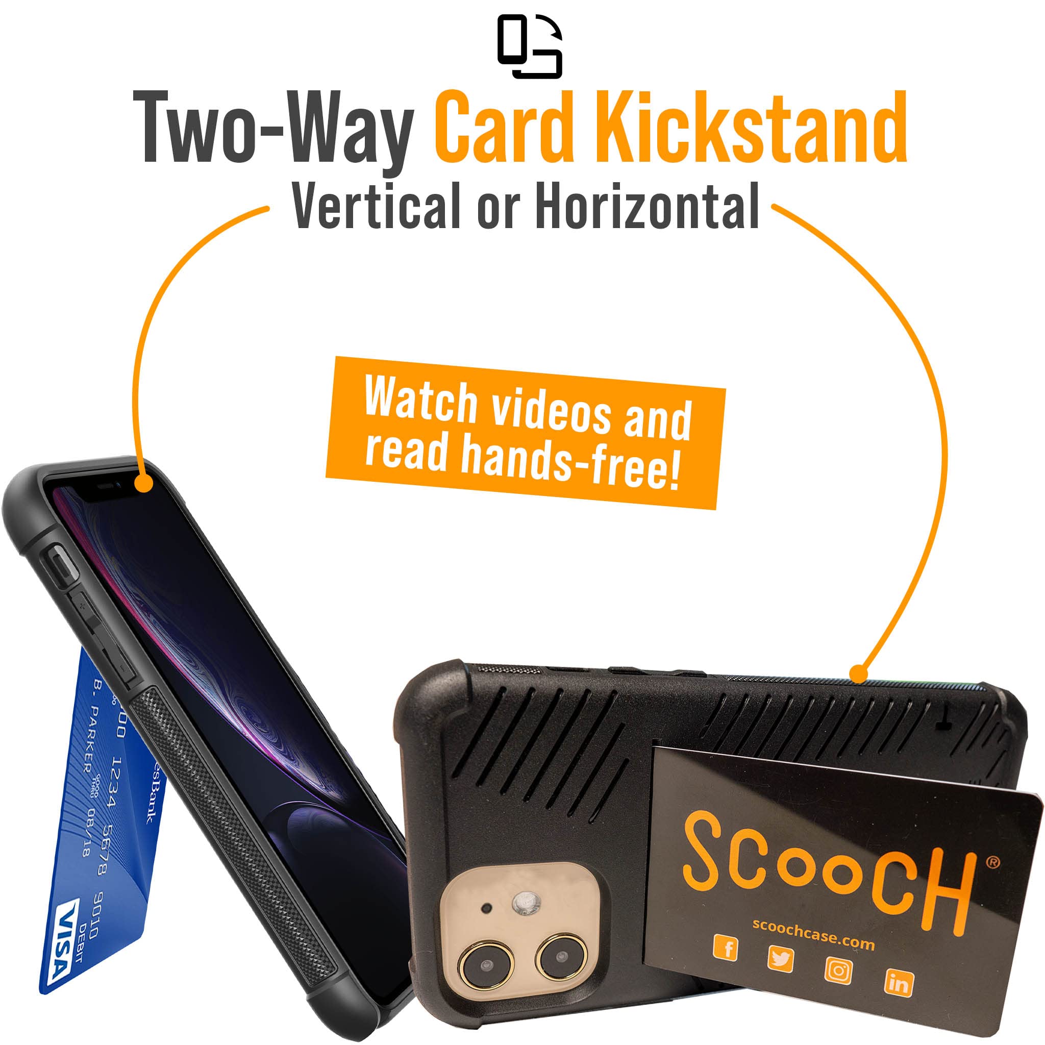 Scooch Iphone 11 Case With Card Holder, Wingmate For Iphone 11 Wallet Case With Rfid Protection,10 Foot Drop Protection, Magneti