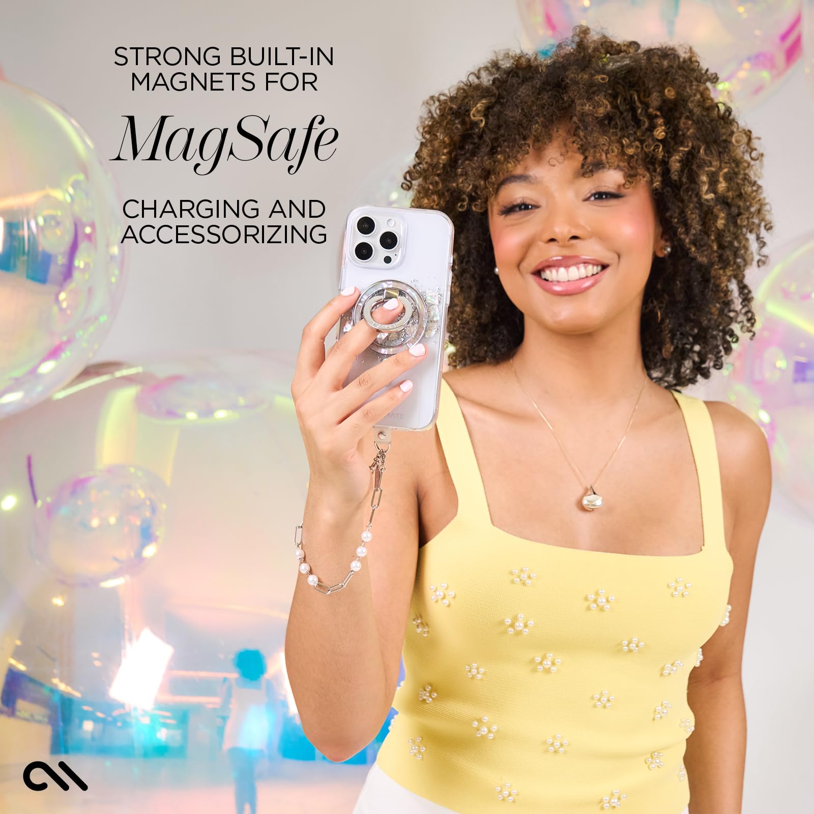 Case Mate Iphone 16 Pro Case [Compatible With Magsafe]   Stylish Mother Of Pearl Phone Case With 12Ft Drop Protection   Premium