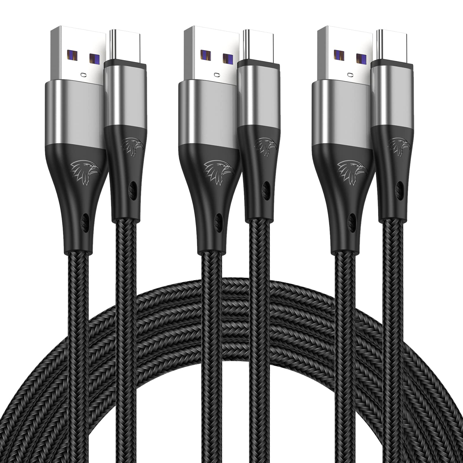 Usb Type C Cable Fast Charging,3Pack 3Ft Premium Nylon Braided 3A Rapid Charger Quick Cord,Type C To A Cable Compatible For Samsung Galaxy S21 S20 S10 S9 S8 Plus,Note 20 10 9 8, Lg V50 V40 G8 G7