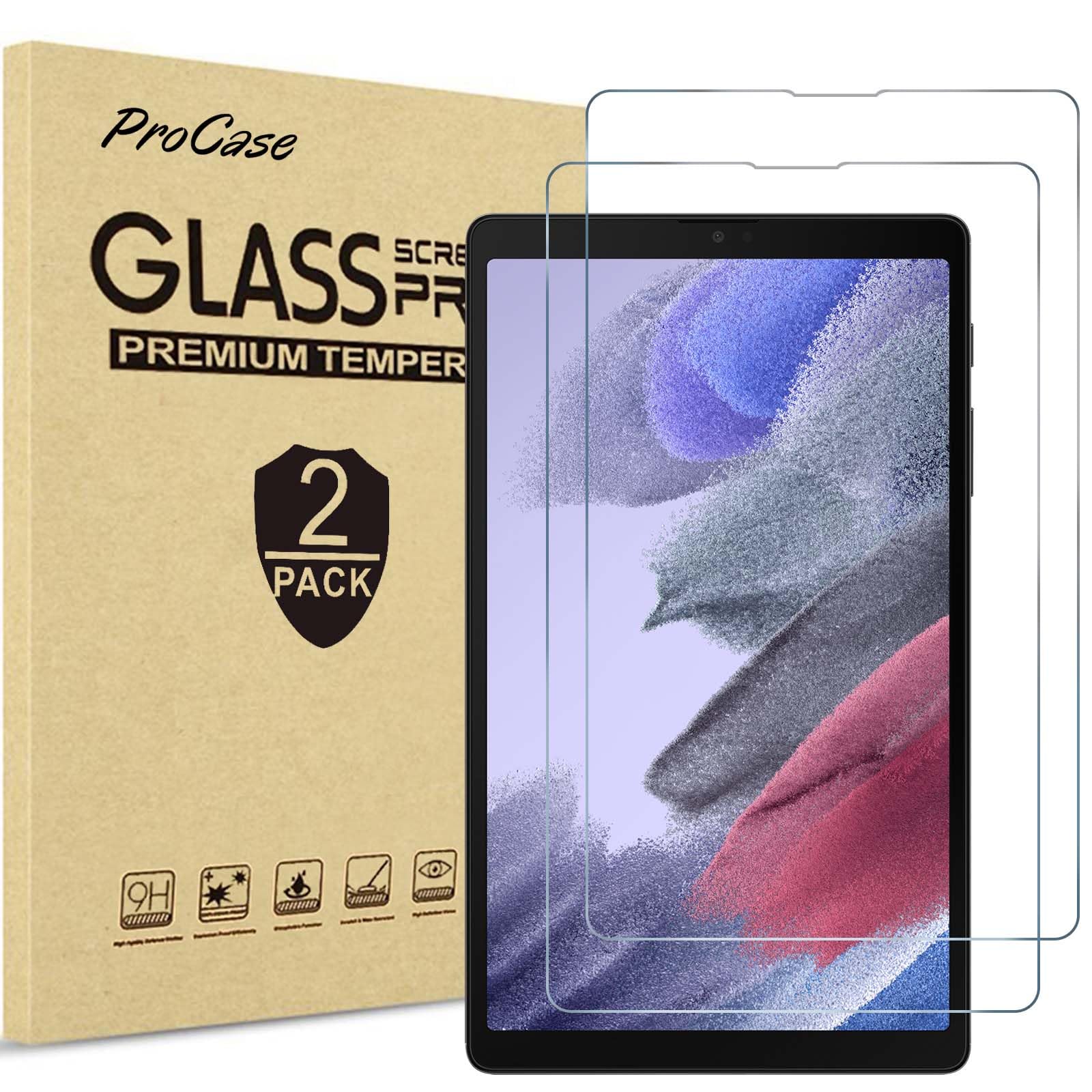 Procase [2 Pack] Galaxy Tab A7 Lite 8.7 Inch 2021 Screen Protectors T220 T225 T227, Tempered Glass Screen Film Guard For Samsung Galaxy Tab A7 Lite 8.7' 2021 Release Sm T220 Sm T225 Sm T227