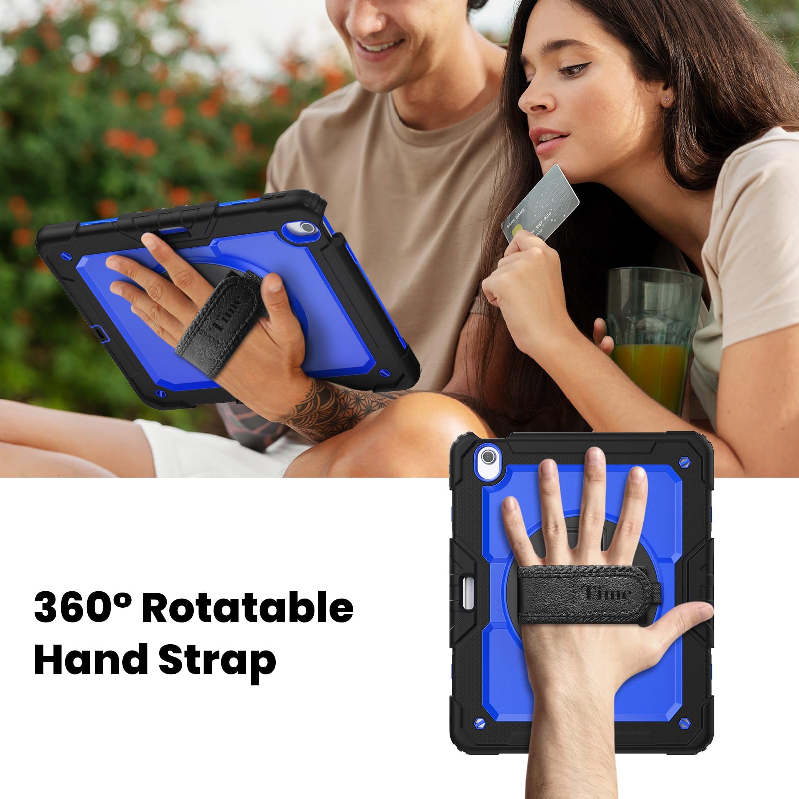 Timecity Case For Ipad Air 13 Inch M2 2024 (Model: A2898, A2899, A2900) With Built In Screen Protector, 360 Rotating Stand, Adju