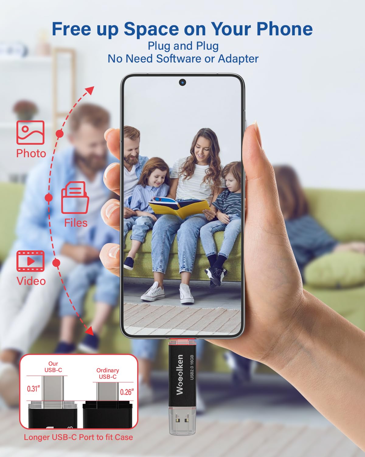 Usb C Flash Drive 16Gb 10 Pack, Wooolken Type C Flash Drive + Usb 2.0 Thumb Drive Otg Usb Flash Drive For Iphone 15/Android Smar