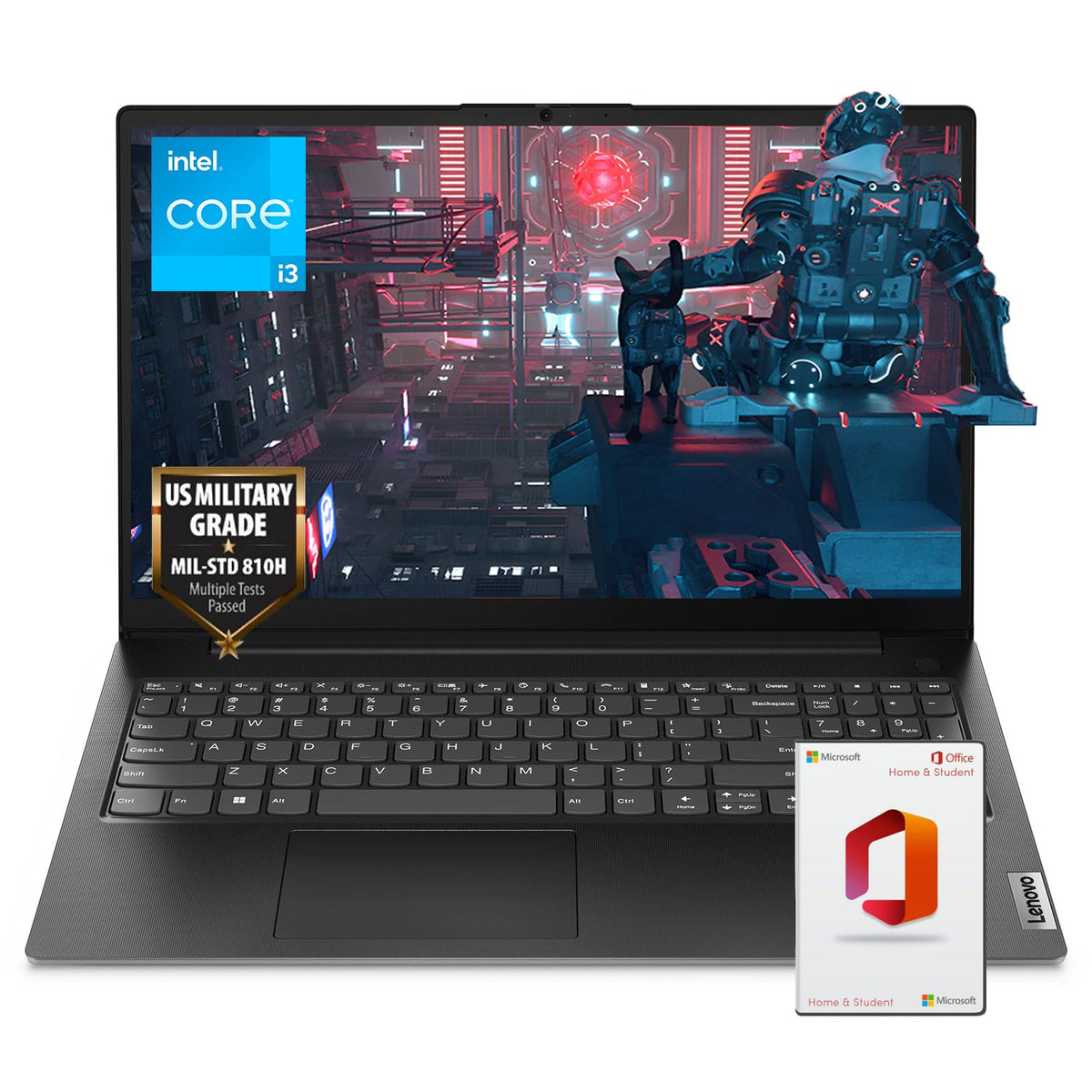 Lenovo Business Laptop, 15.6'' Fhd Display, Intel Core I3 1215U, Long Battery Life, Military Grade Durability, Rj 45 Ethernet Po