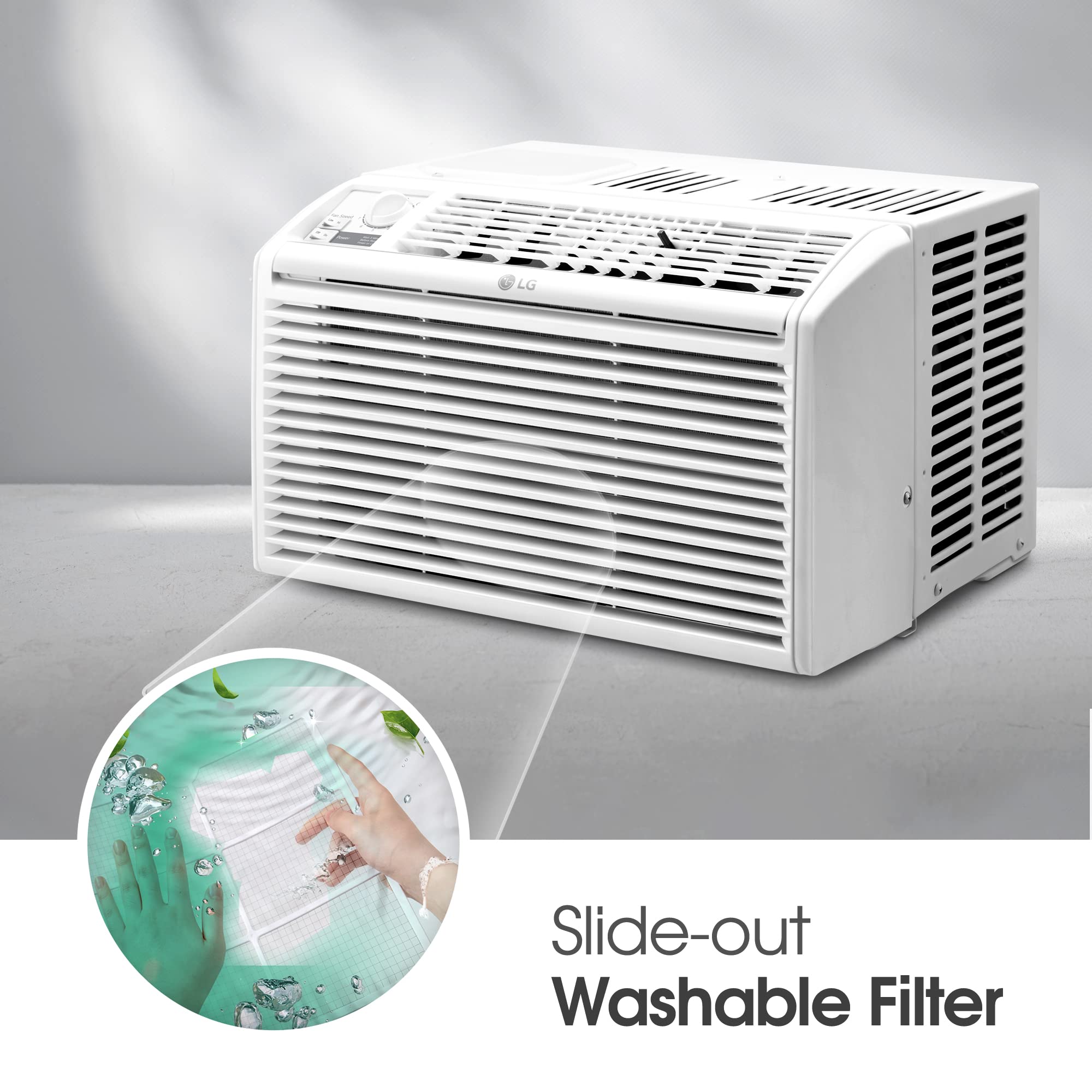 LG 5000 BTU Window Air Conditioner LW5023 - Ultra-Quiet, Easy Mechanical Control, Compact Size, White, Ideal for Small Rooms up to 150 Sq.Ft.