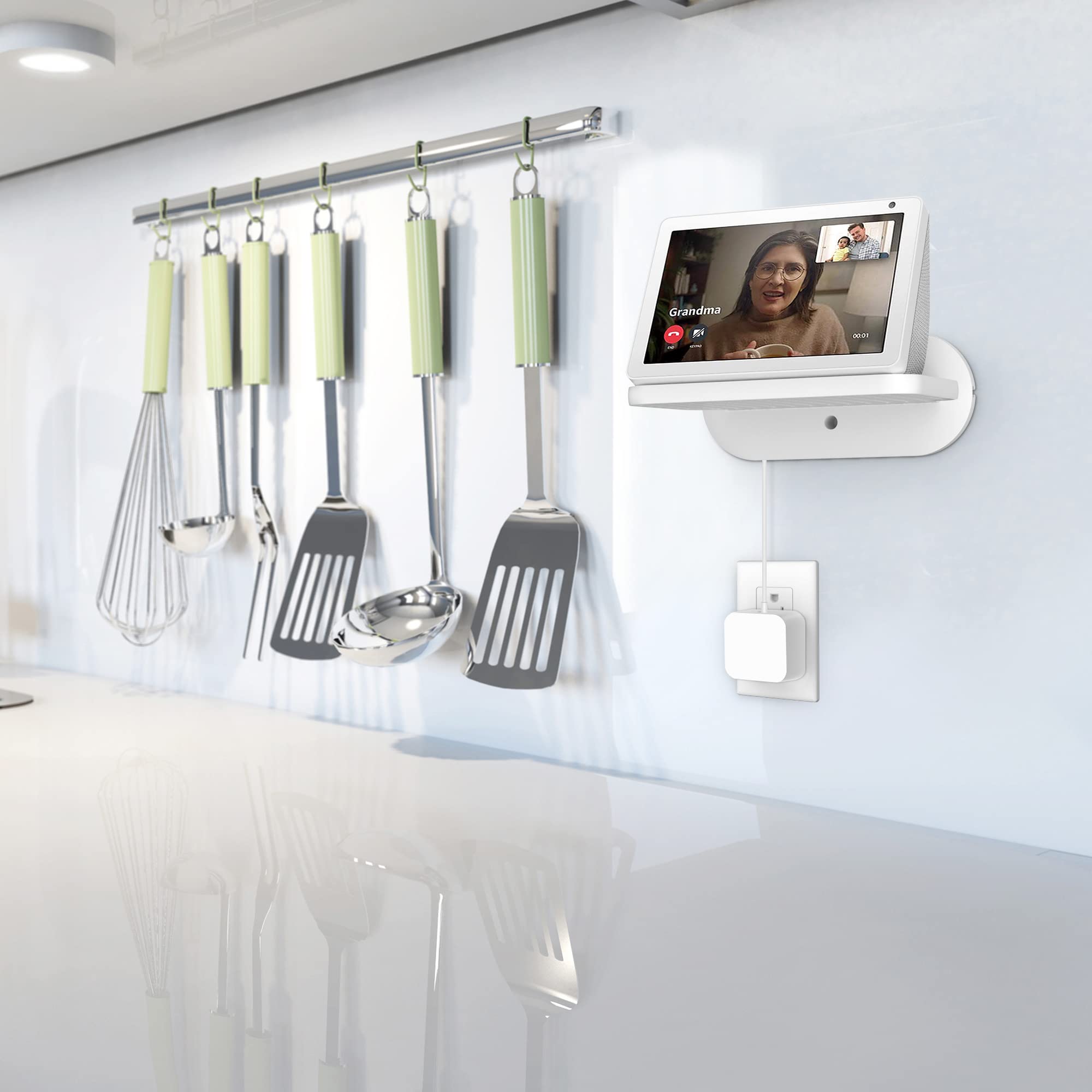 Plusacc Wall Mount For Echo Show 8   Cable Management Holder Stand For Show 8 (3Rd & 2Nd & 1St Gen) & Other Speaker Less Than 15