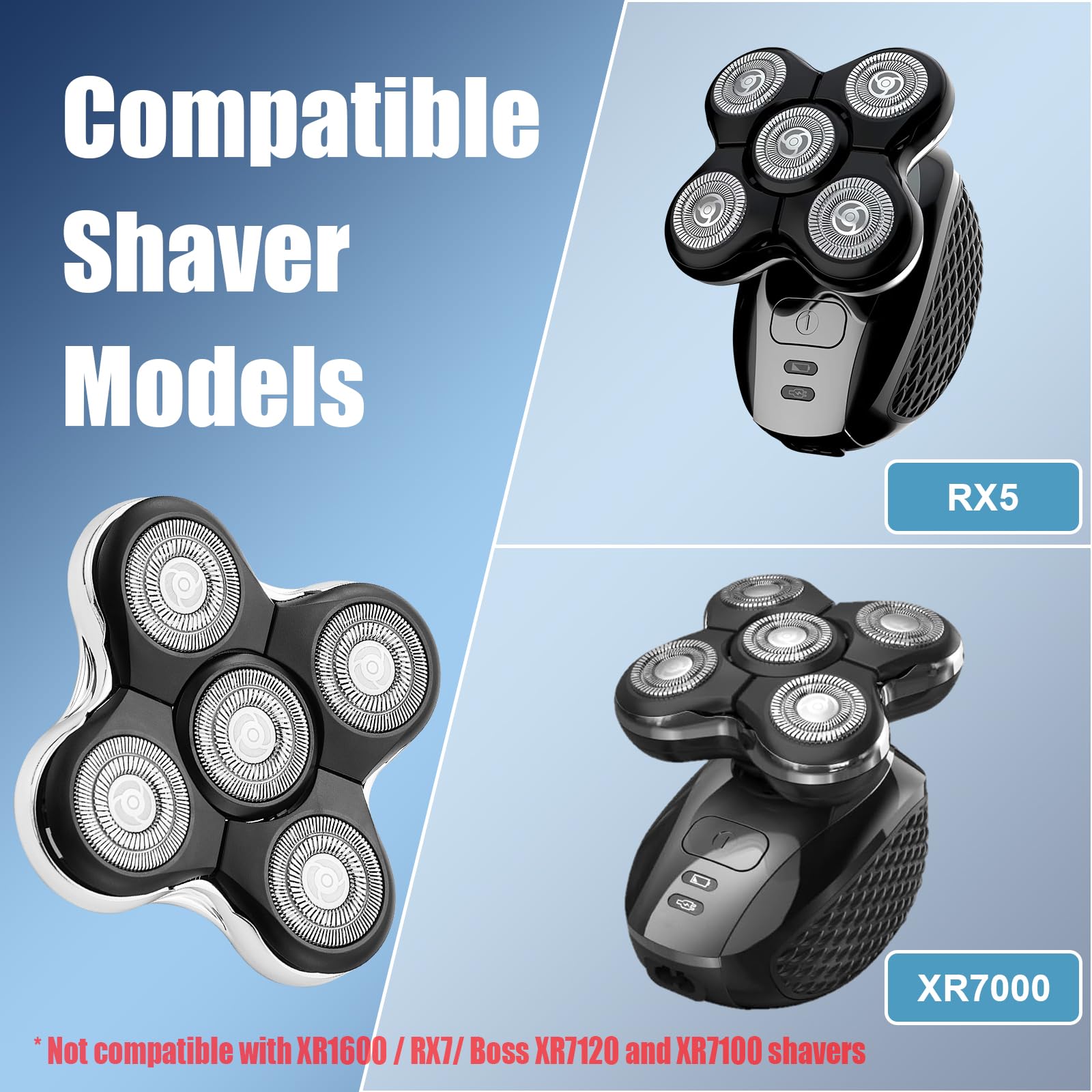 Shaver Replacment Heads Compatible With Remington Balder Pro Xr7000 Head Shaver (2 Packs)