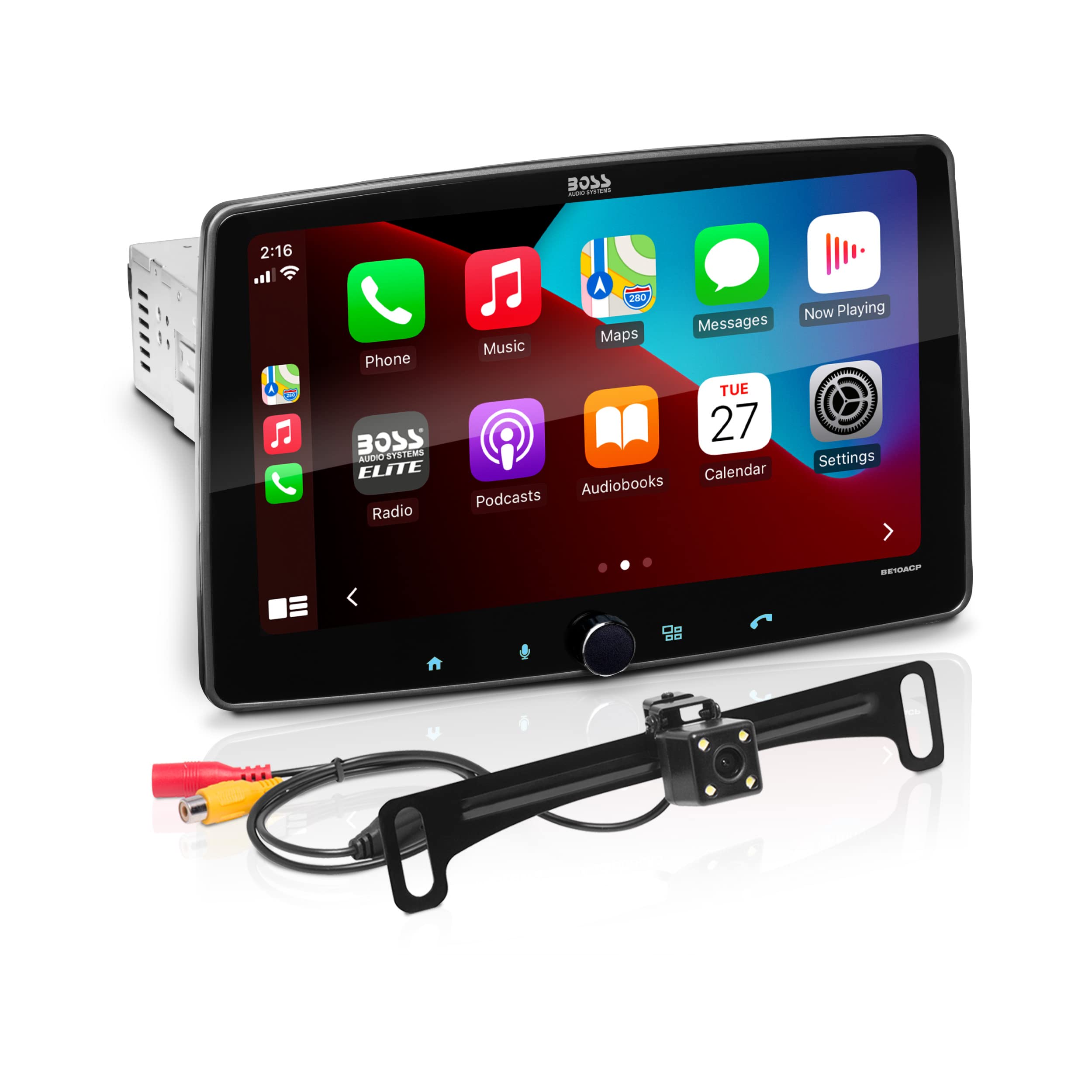 Boss Audio Systems Be10Acp C Car Stereo System   Apple Carplay, Android Auto, 10.1 Inch Single Din, Touchscreen, Bluetooth Head