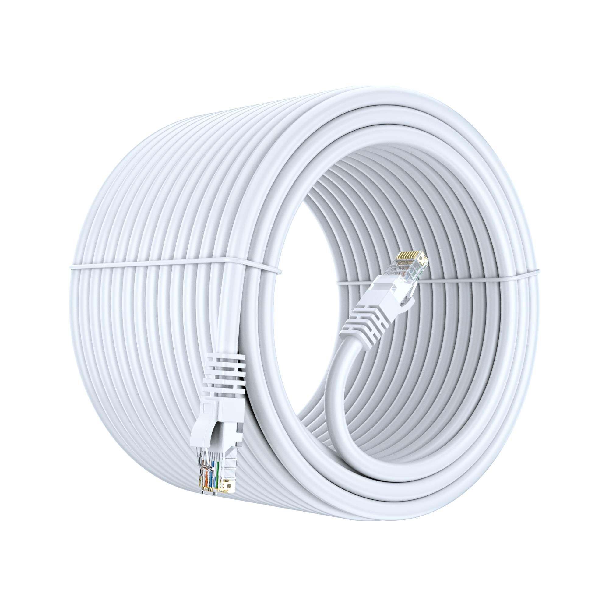 Maximm Cat 6 Ethernet Cable 250 Ft, 100% Pure Copper, Cat6 Cable Lan Cable, Internet Cable, Patch Cable And Network Cable   Utp (White) 250 Feet