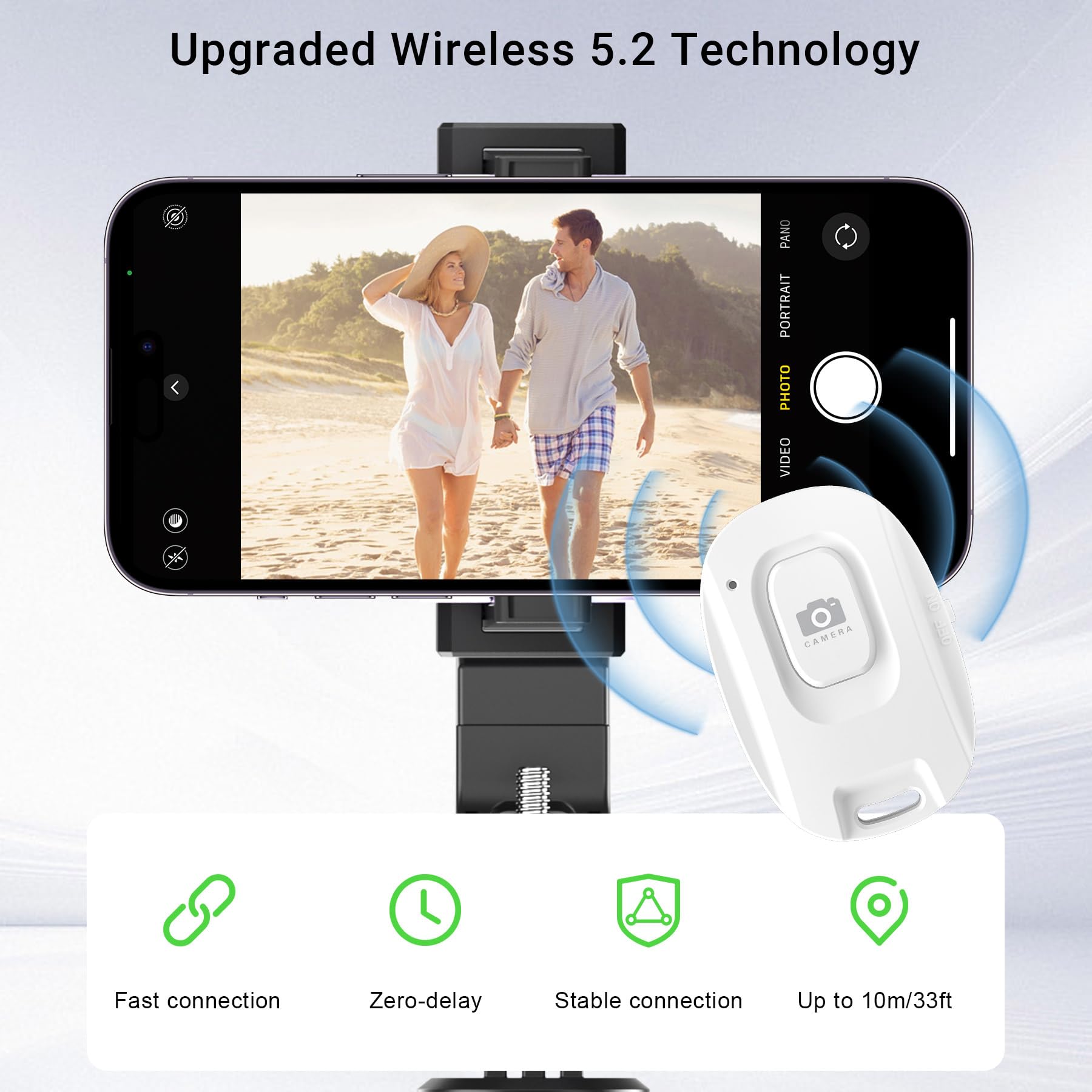 Wireless Phone Camera Remote Control, Rechargeable Selfie Shutter For Photos & Videos, Portable Photo Clicker Compatible With Ip