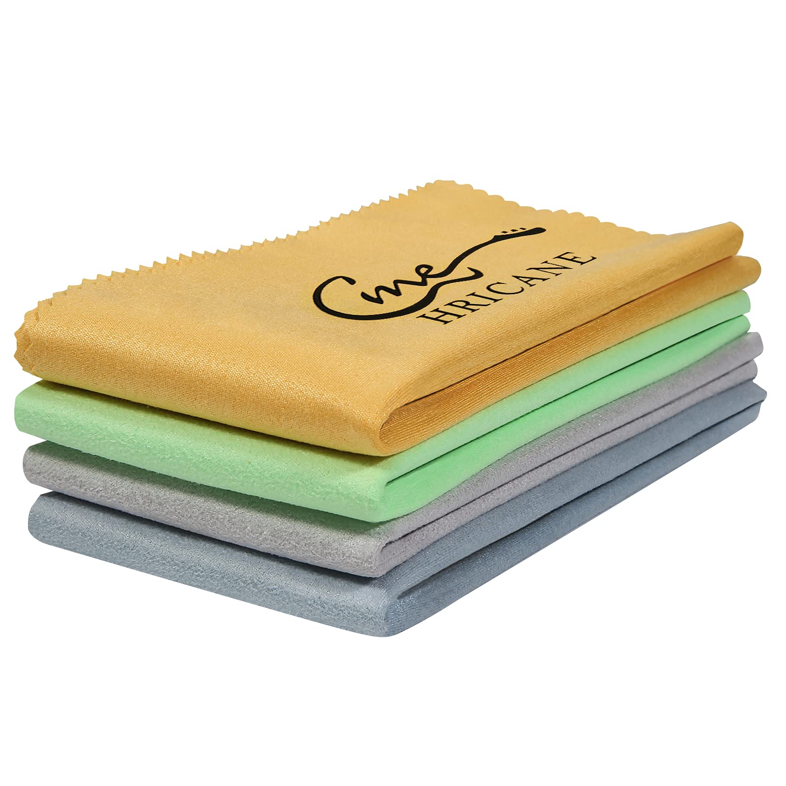 Hricane 4 Pack 12''X12'' Guitar Cloths Ultrafine Fiber Suede Plush Polishing Cloths For Musical Instruments Premium Polishing &