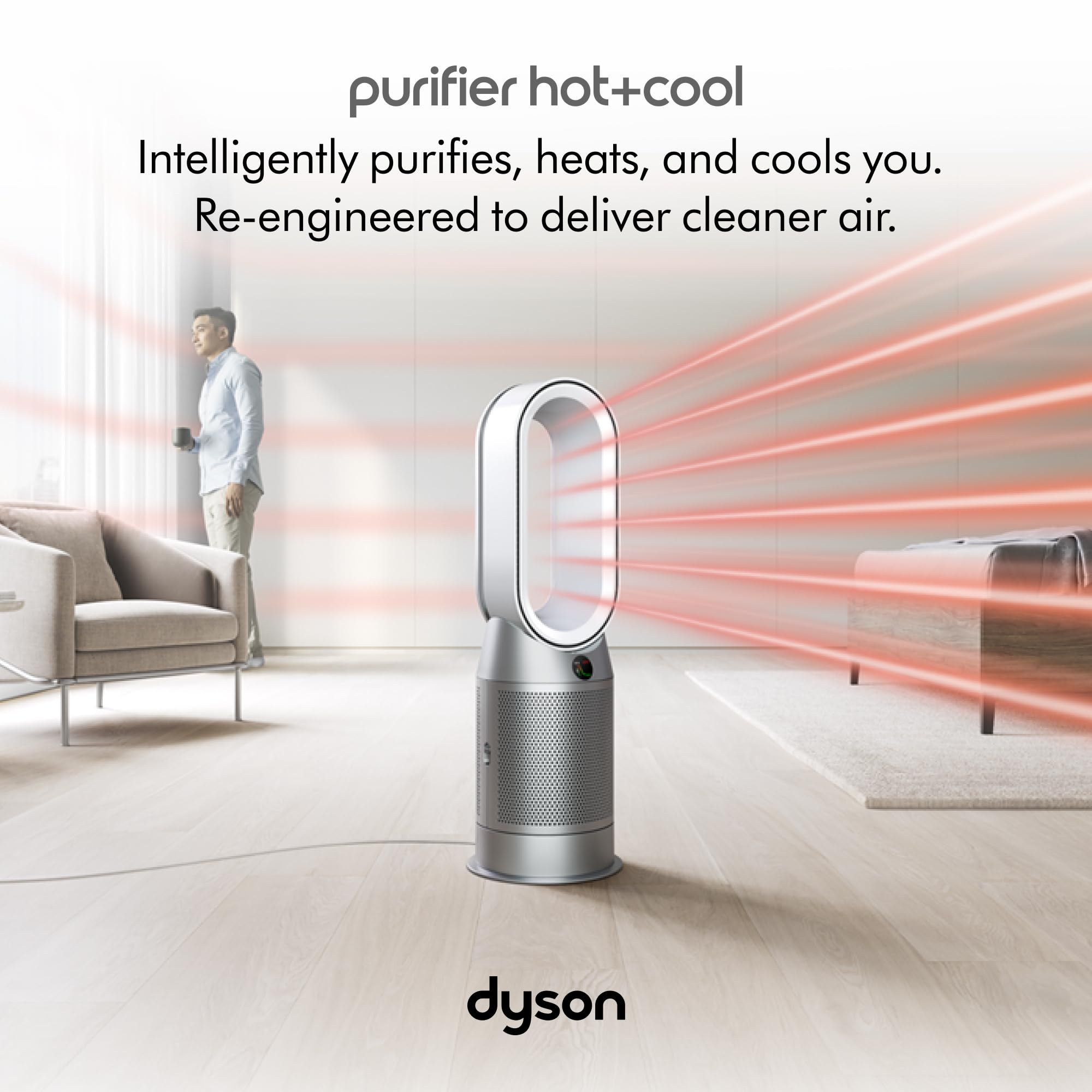 Dyson Purifier Hot+Cool Hp07 Air Purifier, Heater, And Fan   White/Silver, Large