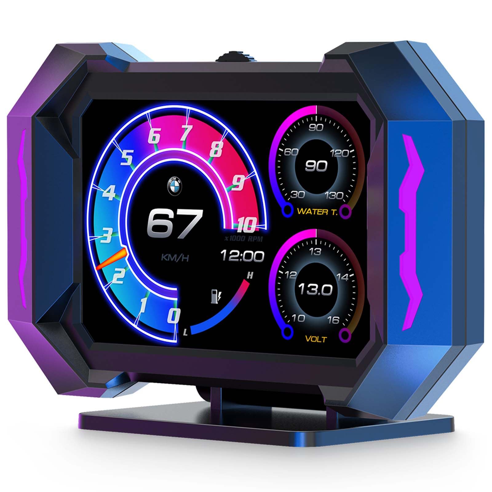 Acecar Obd2 Gauge Car Hud Head Up Display Gauge Display Tachometer Gauge Multi Function Digital Obdii Speedometer With Car Speed